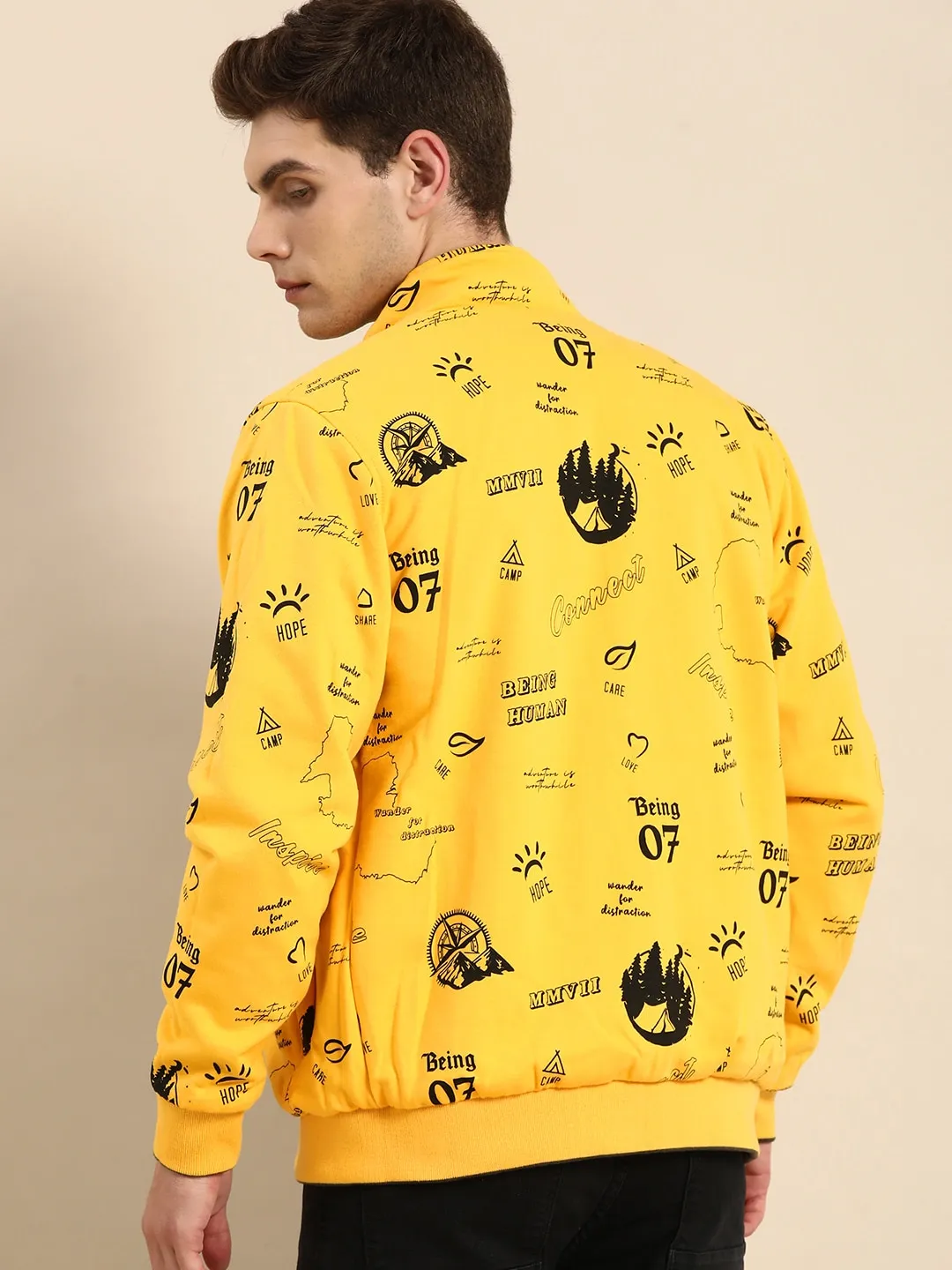 Green Regular Fit  Men's Jacket by Being Human Clothing - Image 3