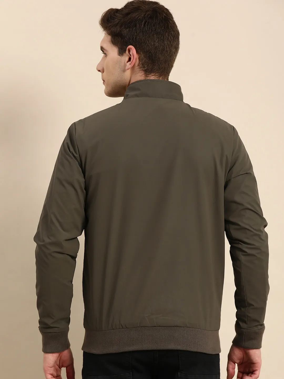 Green Regular Fit  Men's Jacket by Being Human Clothing - Image 4