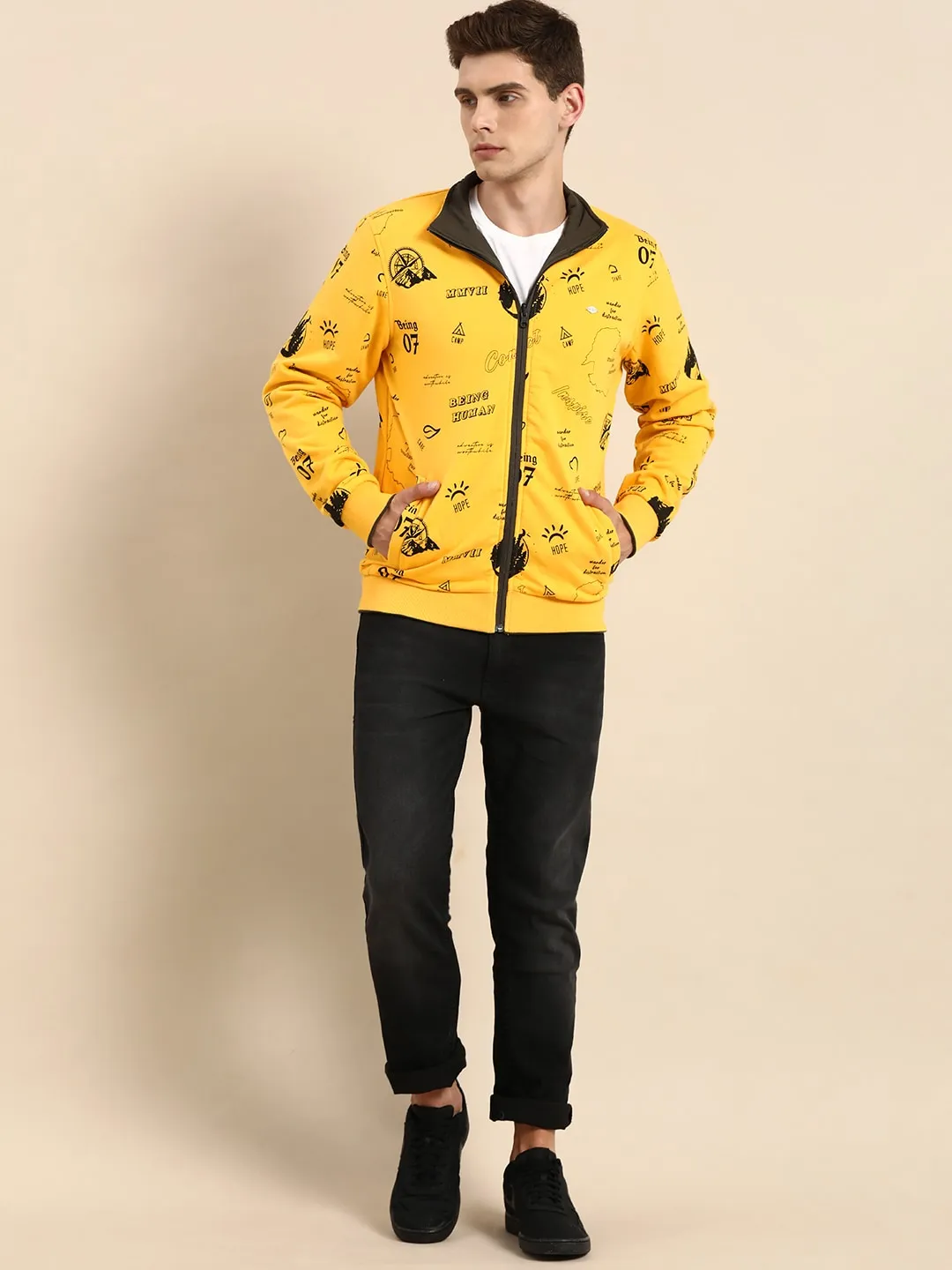 Green Regular Fit  Men's Jacket by Being Human Clothing - Image 5