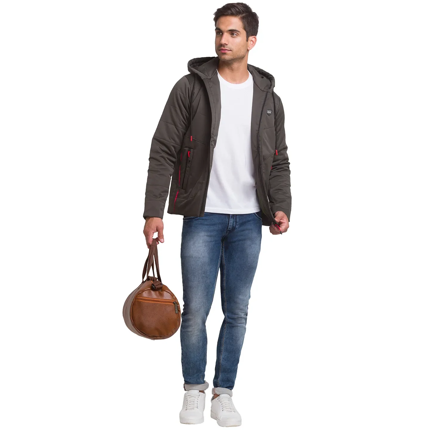 Olive Regular Fit Long Sleeves Polyester Men's Jacket by Being Human Clothing - Image 2