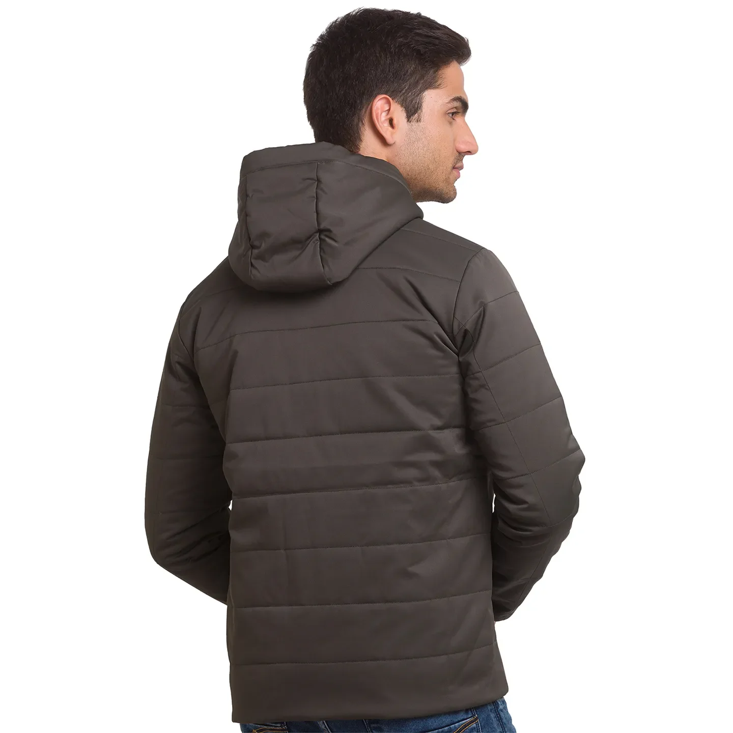 Olive Regular Fit Long Sleeves Polyester Men's Jacket by Being Human Clothing - Image 3