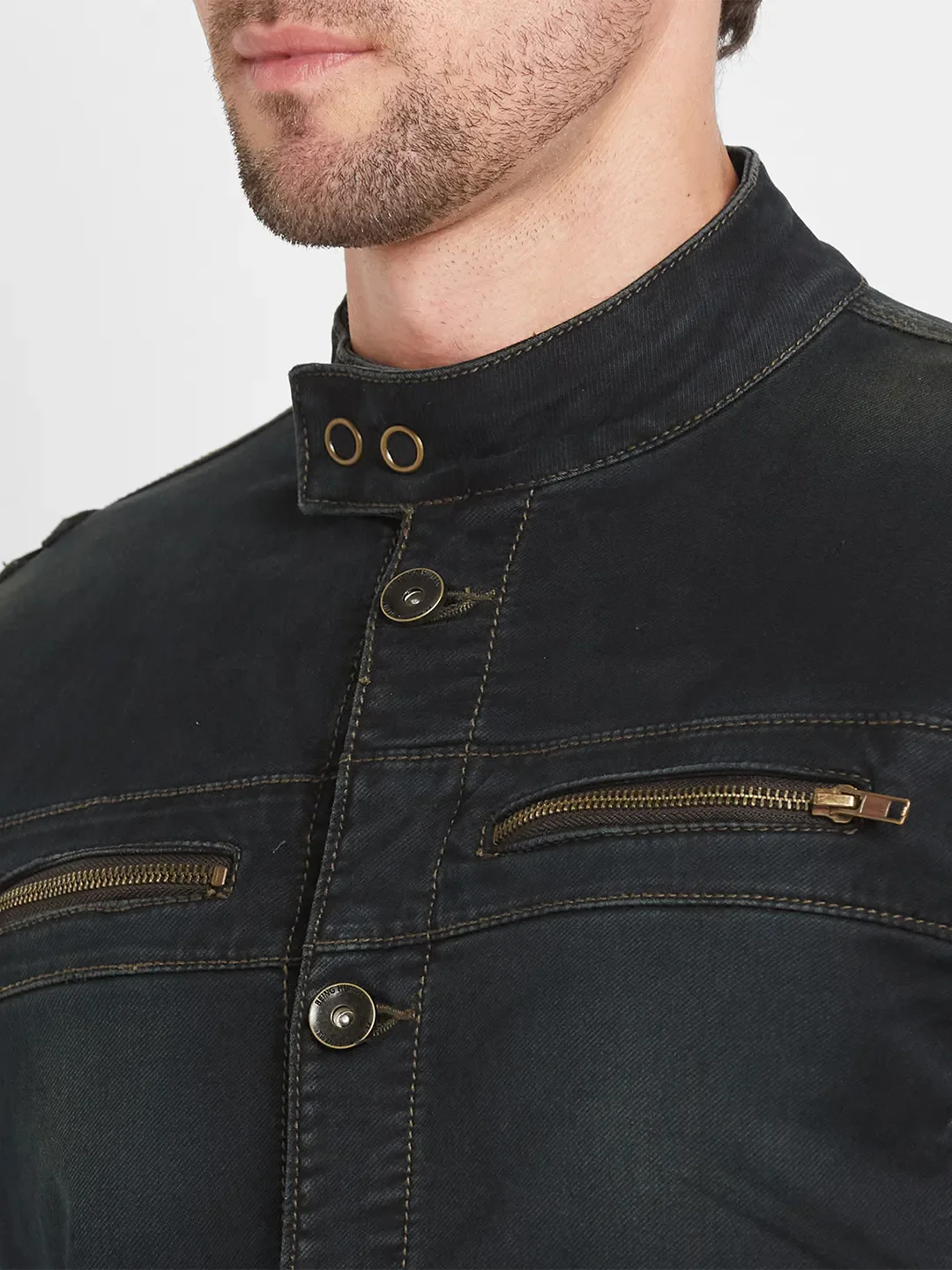 Olive Regular Fit Long Sleeves Men's Jacket by Being Human Clothing
