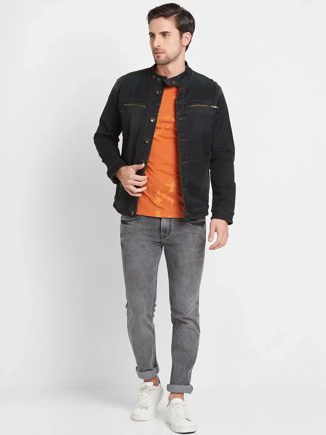 Olive Regular Fit Long Sleeves Men's Jacket by Being Human Clothing - Image 4