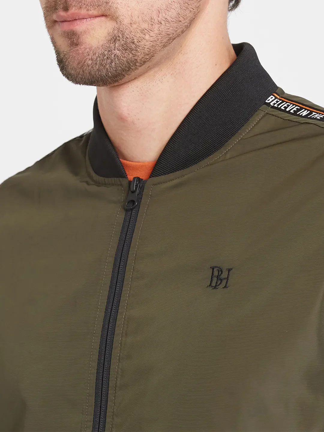 Olive Regular Fit Long Sleeves Men's Jacket by Being Human Clothing - Image 5