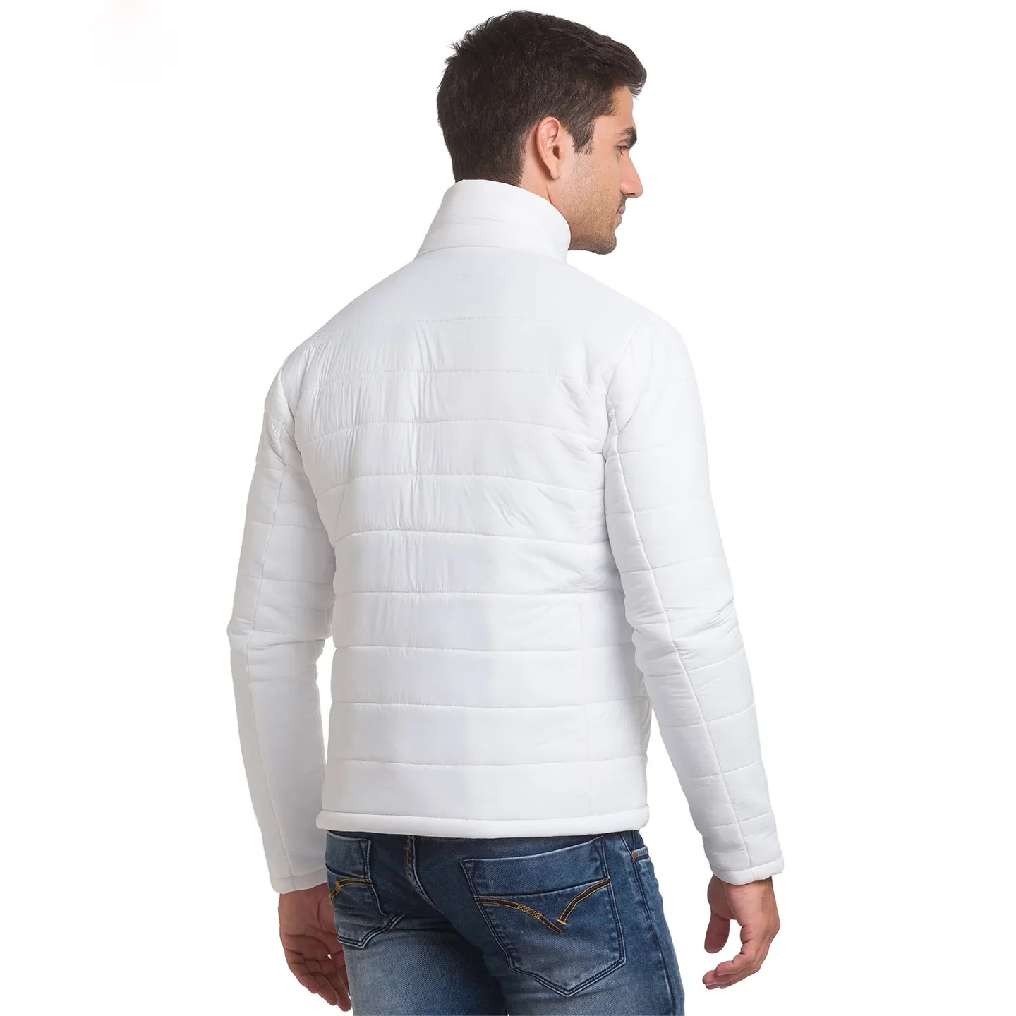 White Regular Fit Long Sleeves Polyester Men's Jacket by Being Human Clothing - Image 3