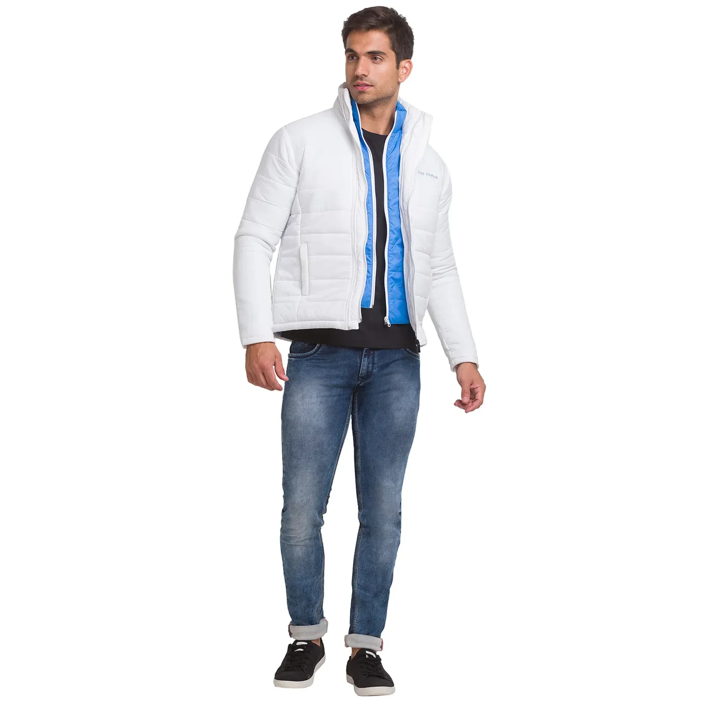 White Regular Fit Long Sleeves Polyester Men's Jacket by Being Human Clothing - Image 9