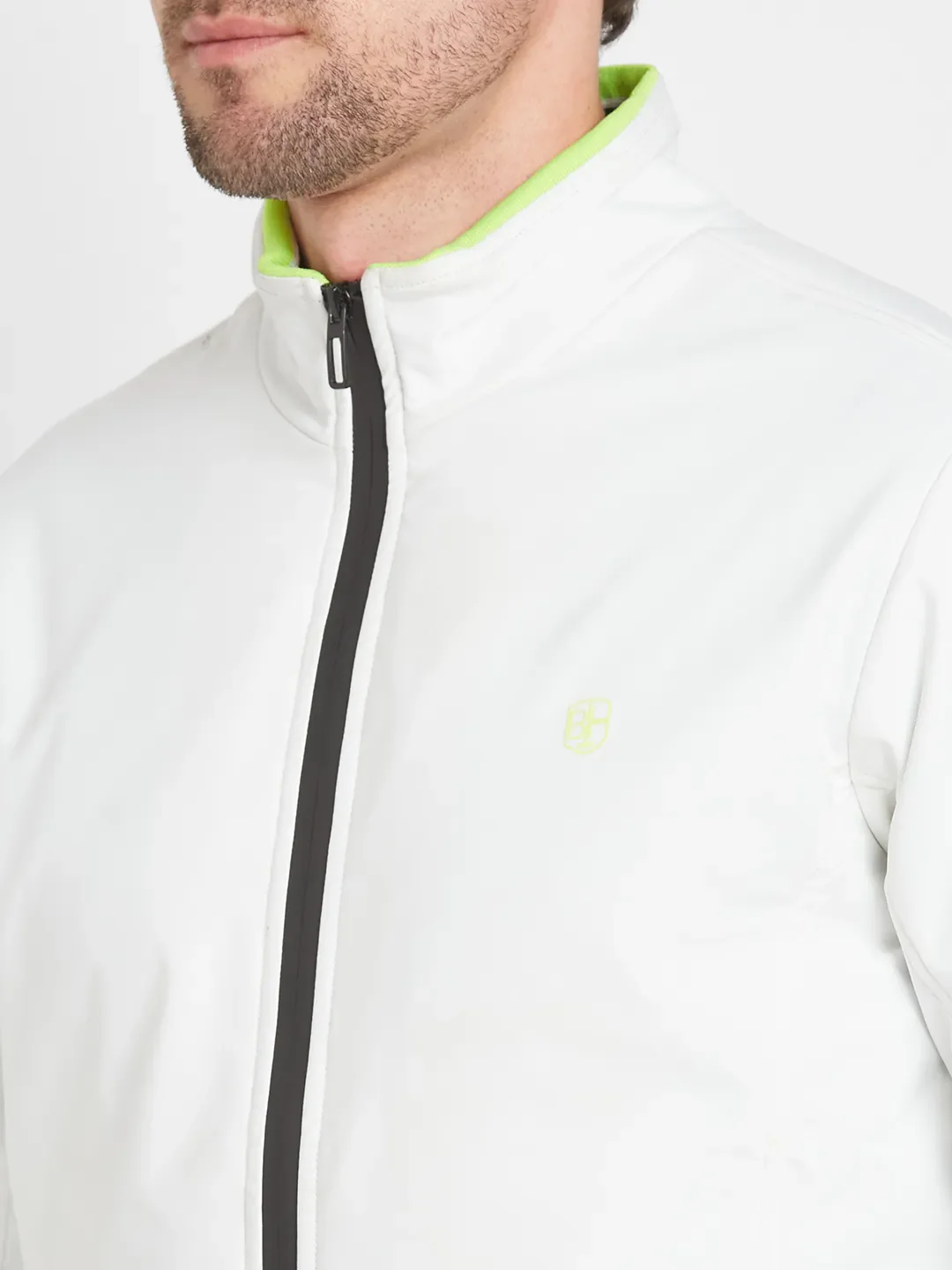 White Regular Fit Long Sleeves Men's Jacket by Being Human Clothing - Image 5