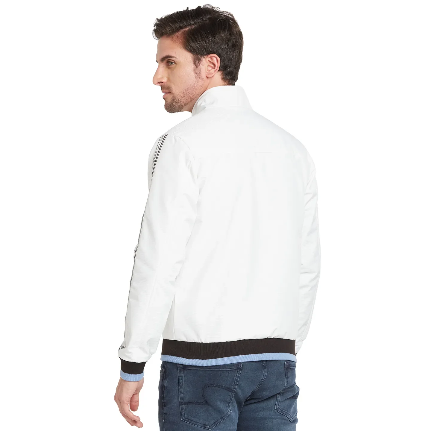 White Regular Fit Long Sleeves Men's Jacket by Being Human Clothing - Image 3