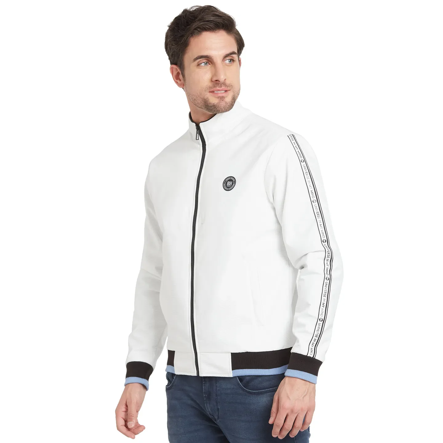 White Regular Fit Long Sleeves Men's Jacket by Being Human Clothing - Image 4
