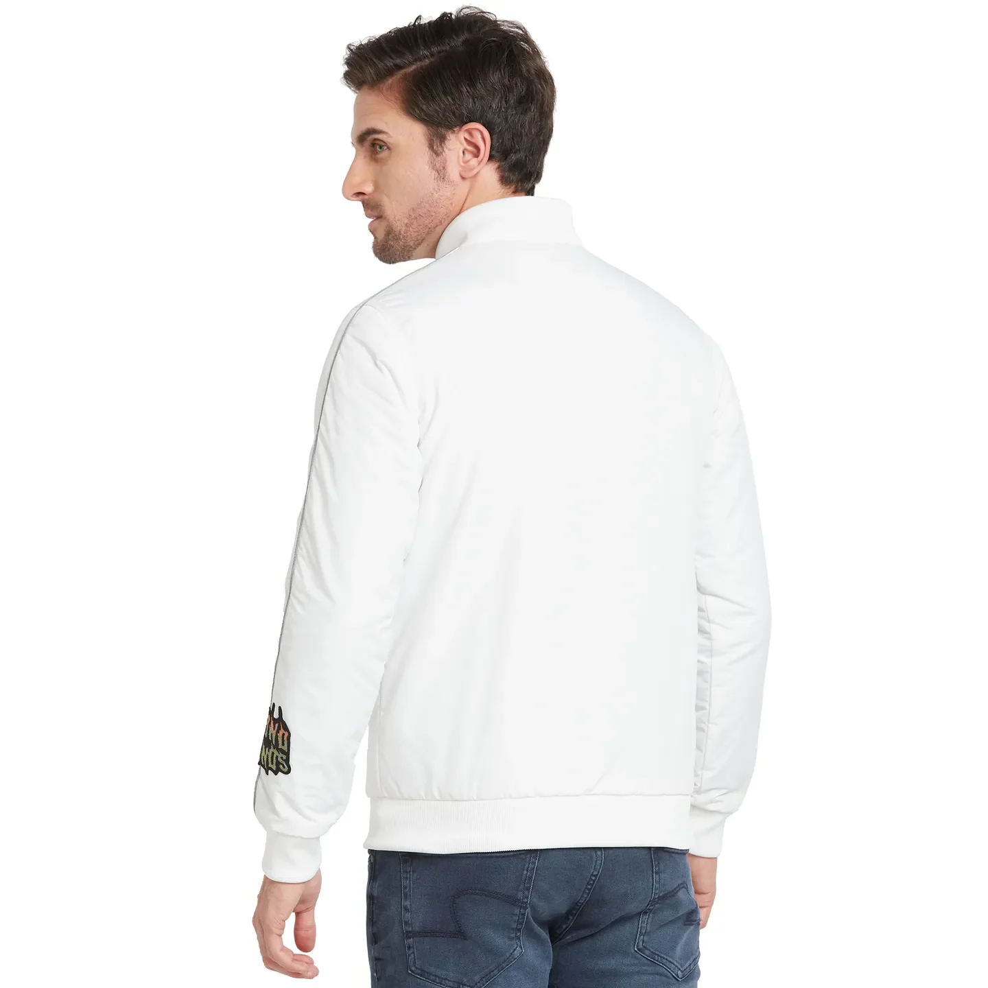 White Regular Fit Long Sleeves Men's Jacket by Being Human Clothing - Image 3