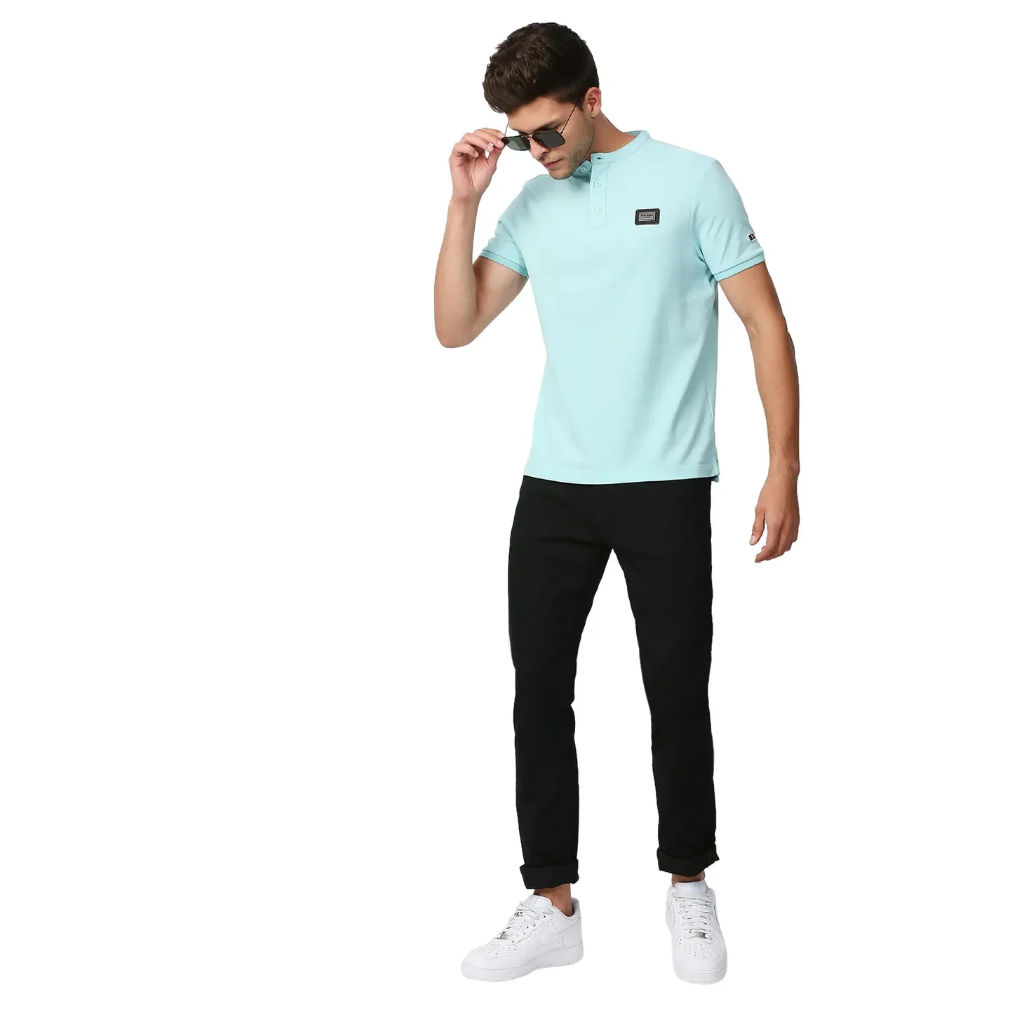 Blue Regular Fit Men's Polo T-Shirt by Being Human Clothing - Image 6