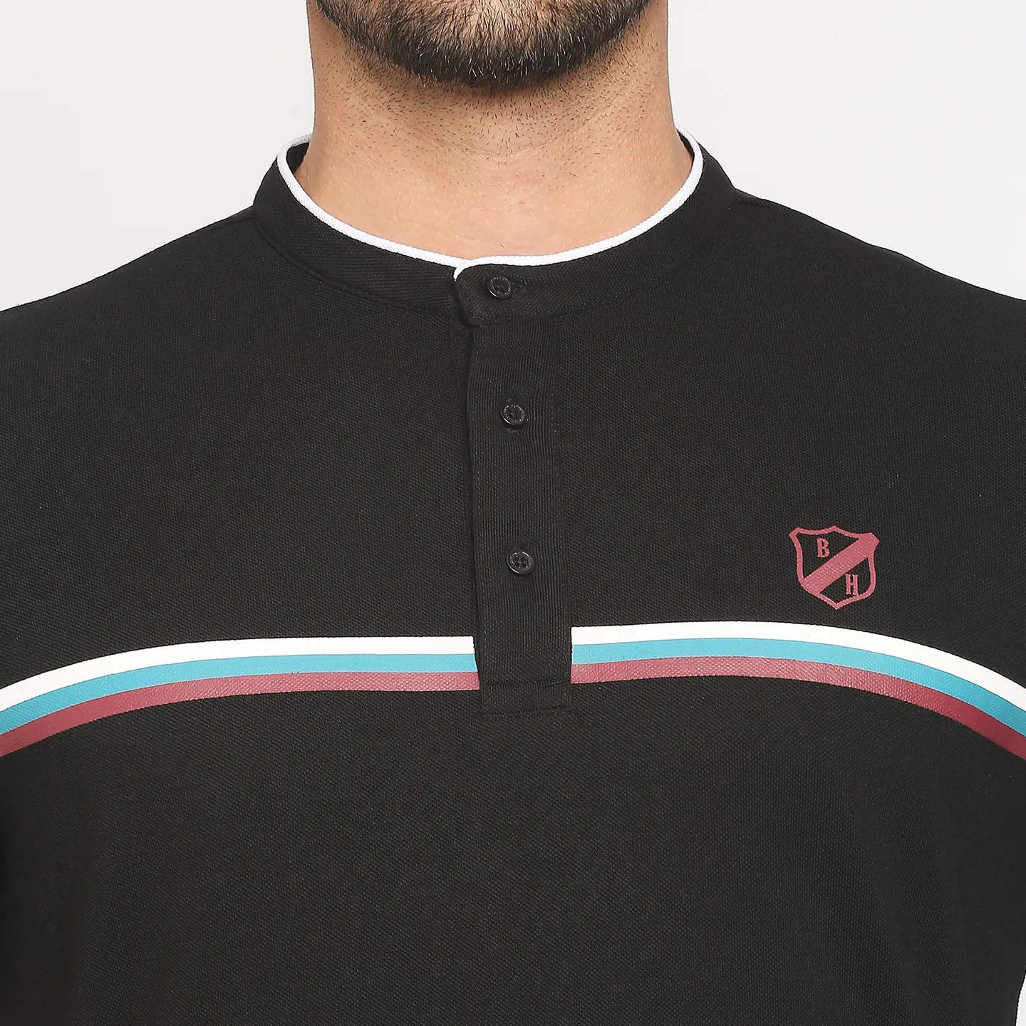 Black Regular Fit Men's Polo T-Shirt by Being Human Clothing - Image 8