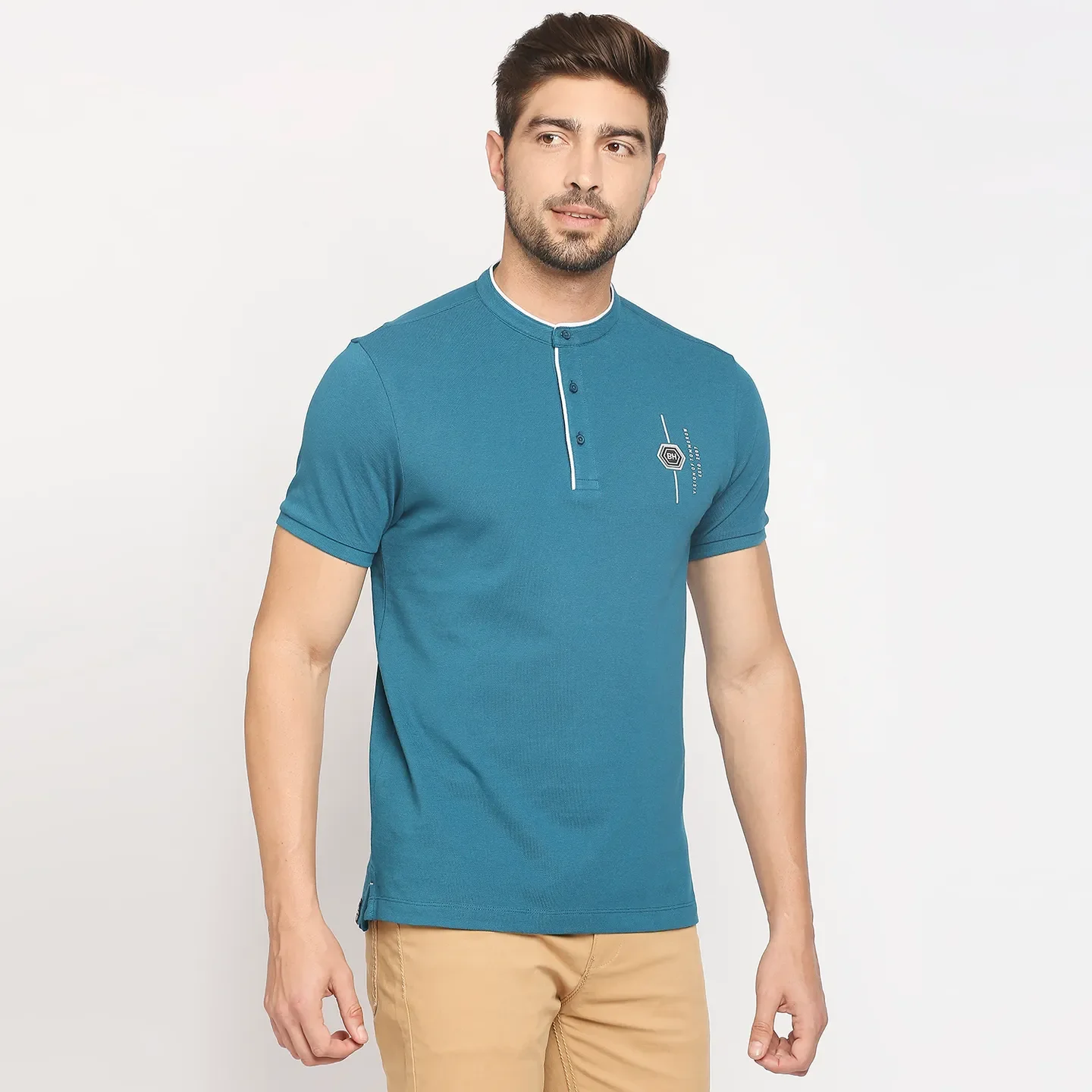 Blue Regular Fit Men's Polo T-Shirt by Being Human Clothing - Image 3