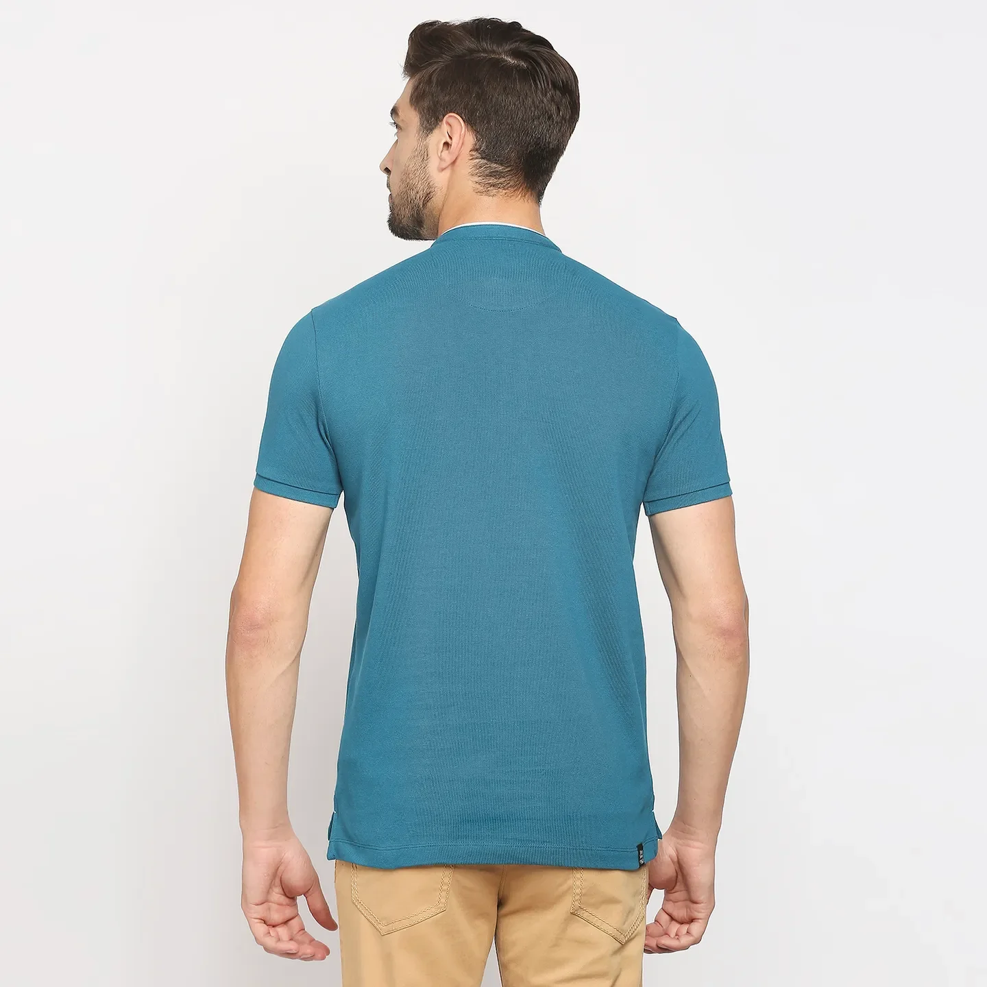 Blue Regular Fit Men's Polo T-Shirt by Being Human Clothing - Image 4