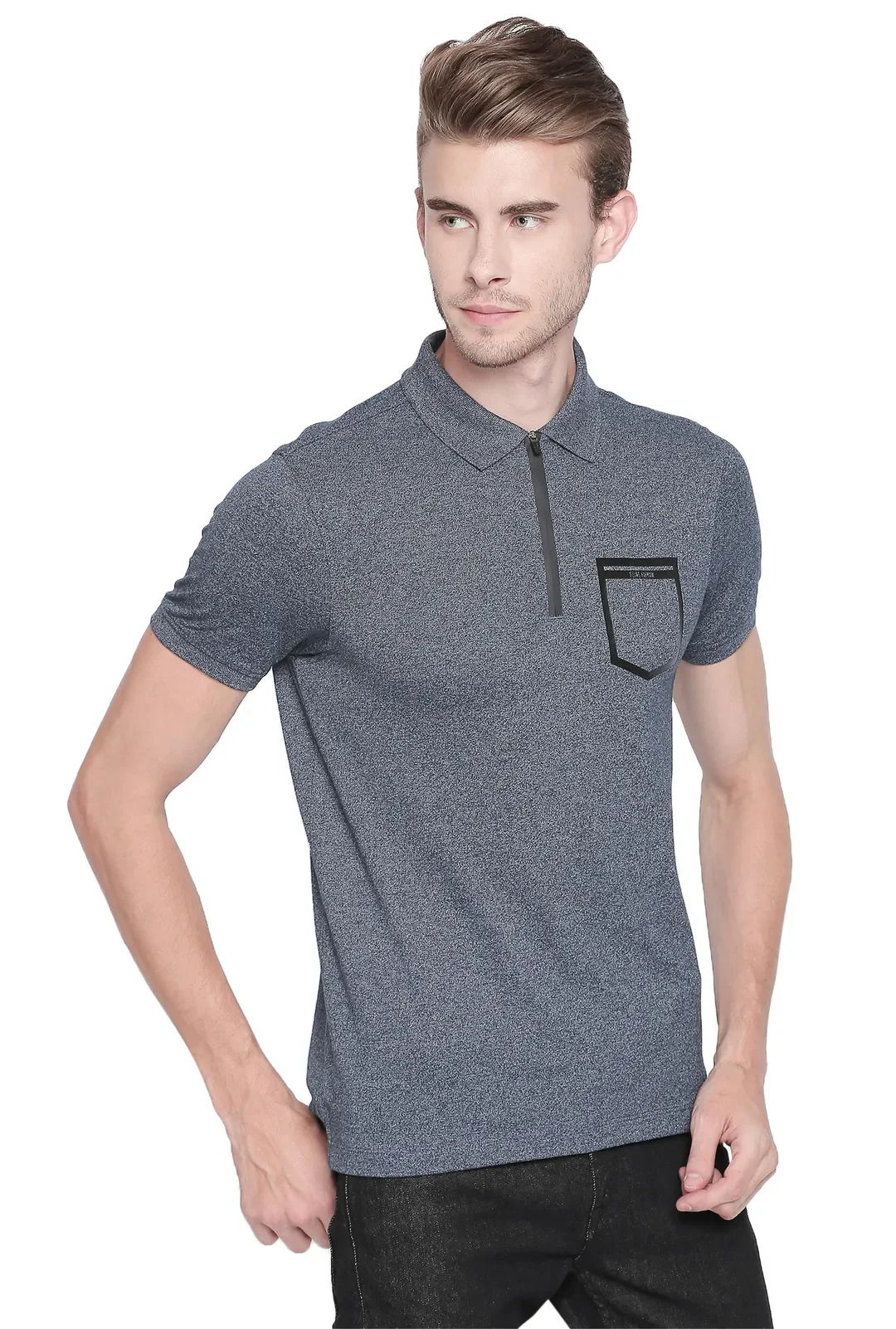 Blue Regular Fit Men's Polo T-Shirt by Being Human Clothing - Image 2