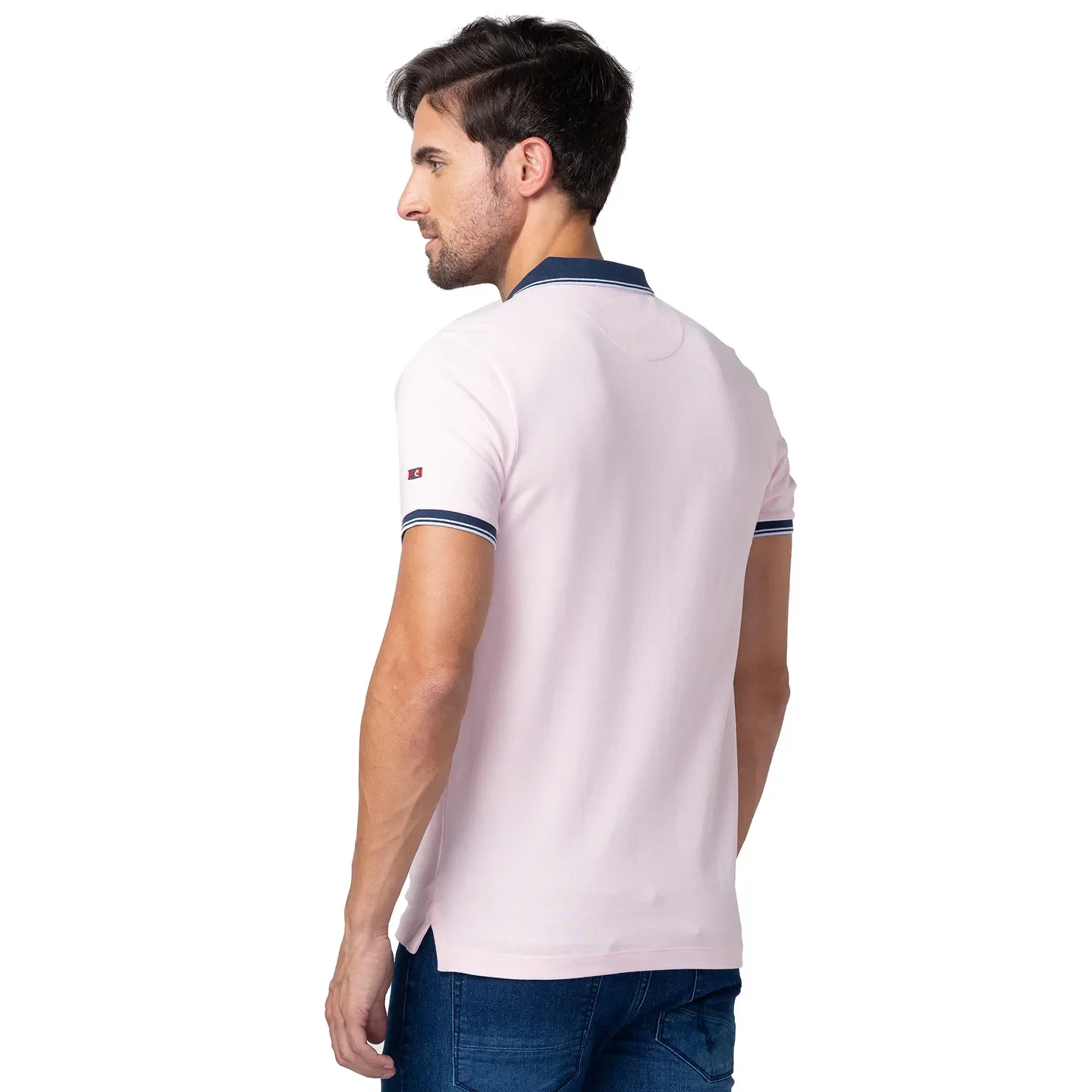 Pink Regular Fit Men's Polo T-Shirt by Being Human Clothing - Image 3