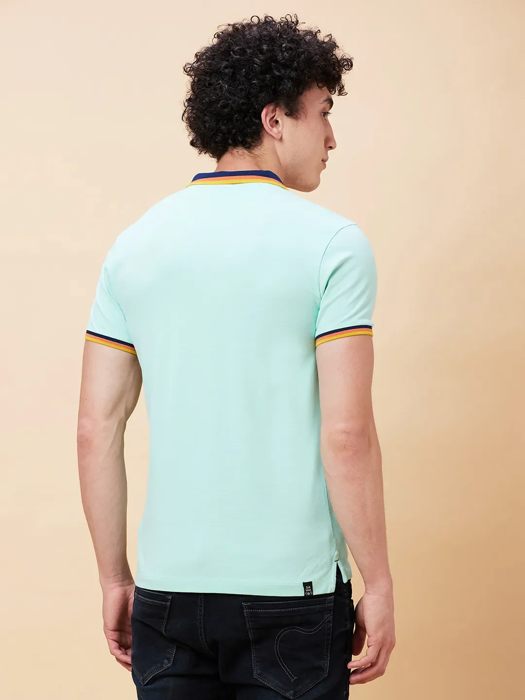 Green Regular Fit Men's Polo T-Shirt by Being Human Clothing - Image 4