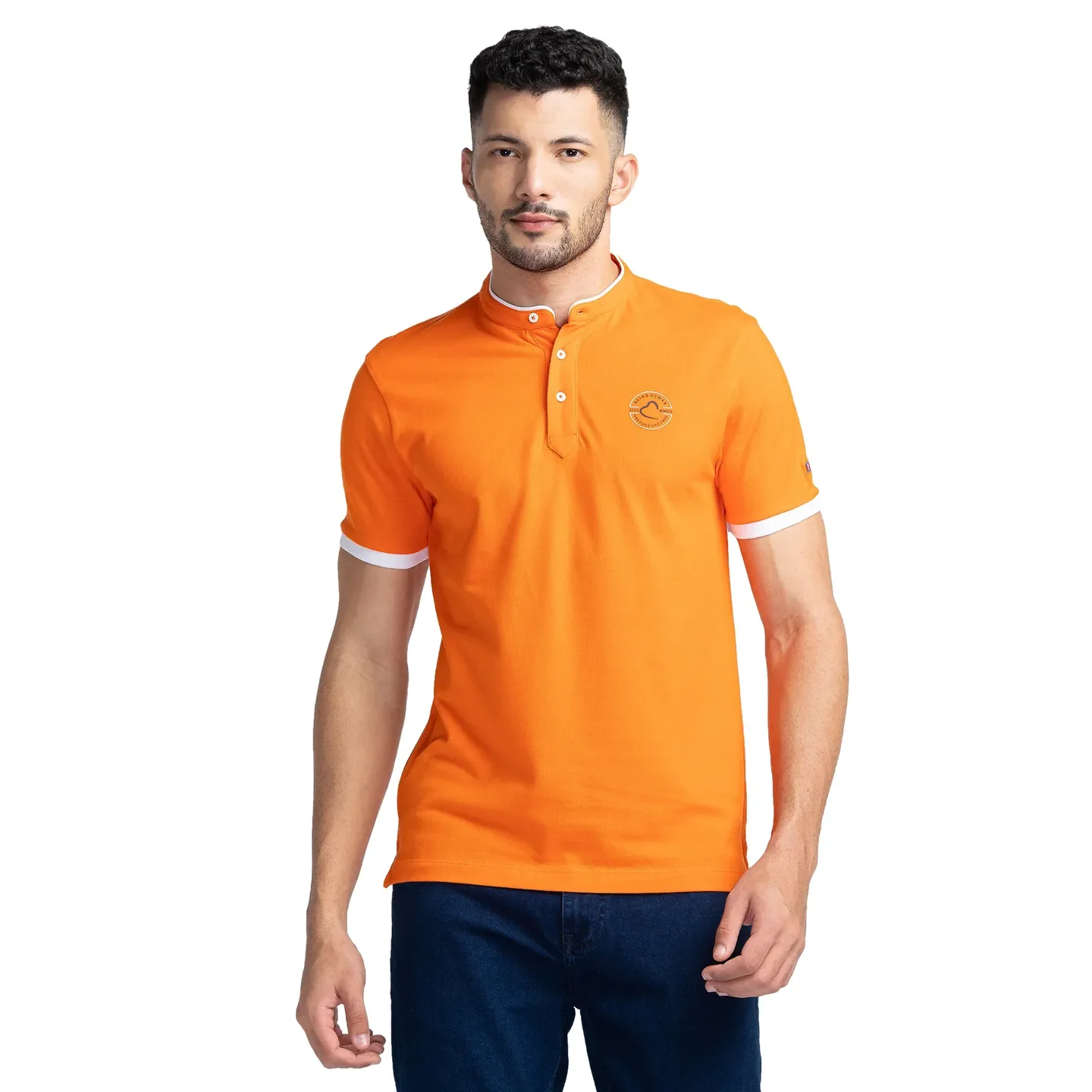Blue Regular Fit Men's Polo T-Shirt by Being Human Clothing