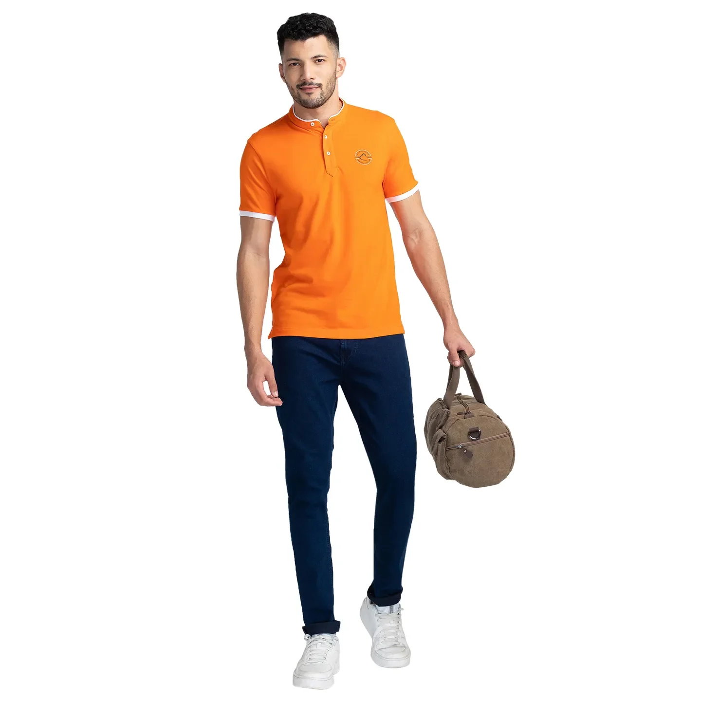 Blue Regular Fit Men's Polo T-Shirt by Being Human Clothing - Image 6