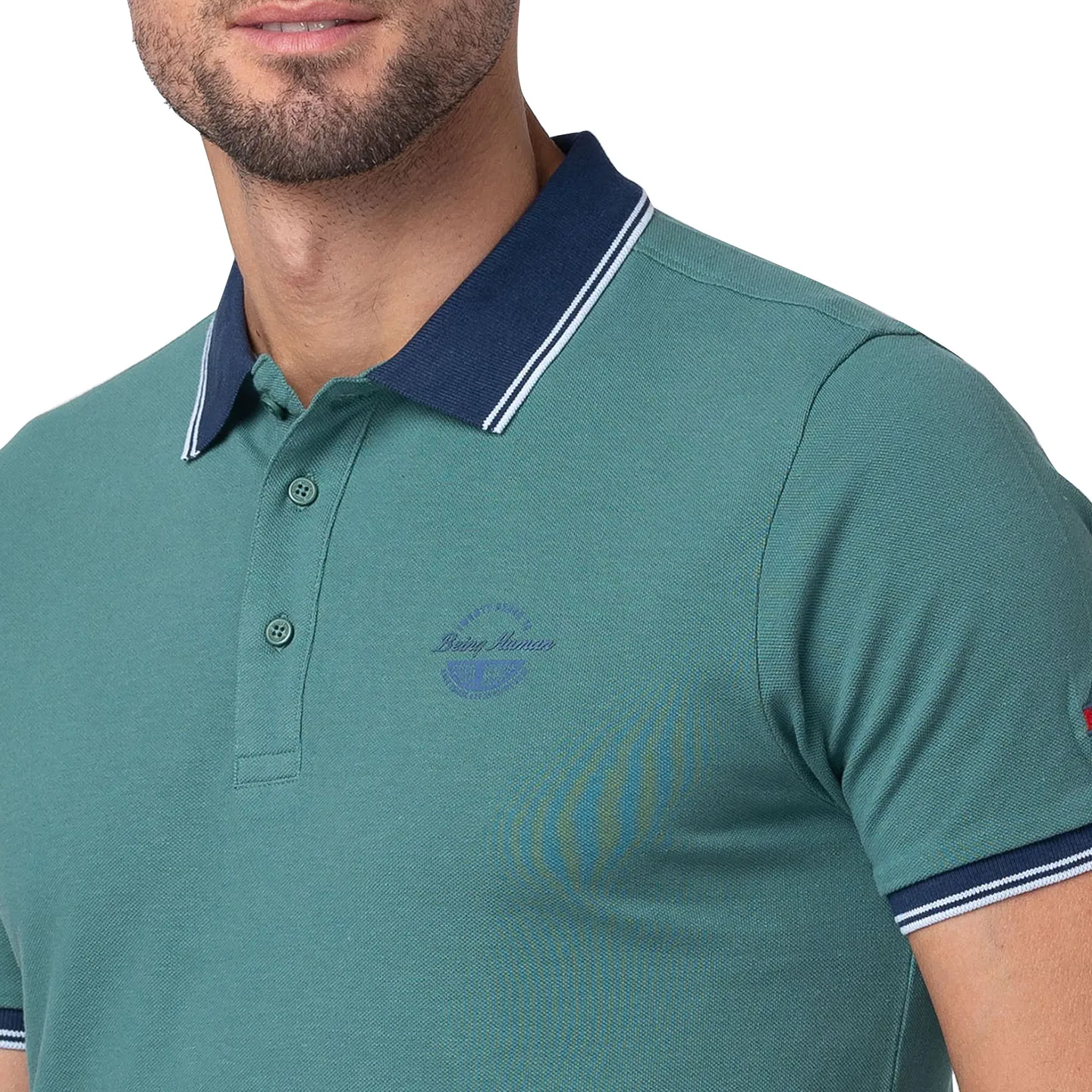Green Regular Fit Men's Polo T-Shirt by Being Human Clothing - Image 5