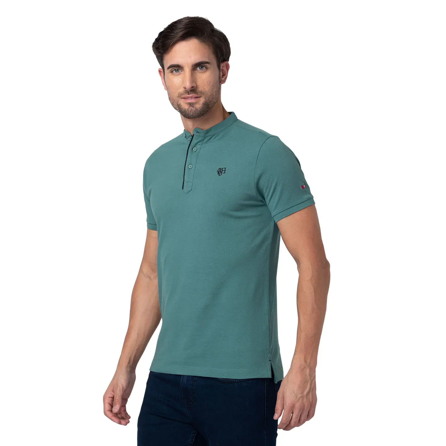 Green Regular Fit Men's Polo T-Shirt by Being Human Clothing - Image 4