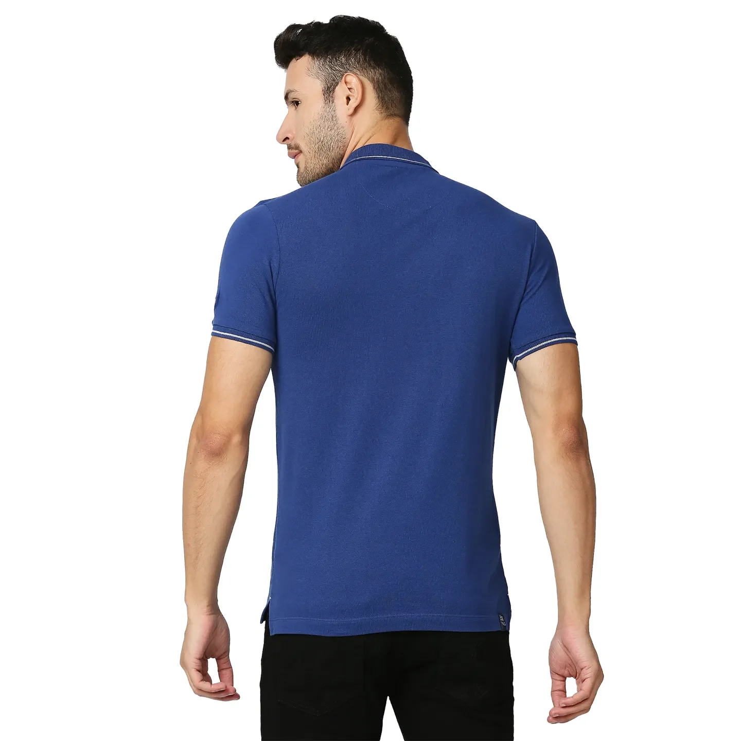 Blue Regular Fit Men's Polo T-Shirt by Being Human Clothing - Image 4