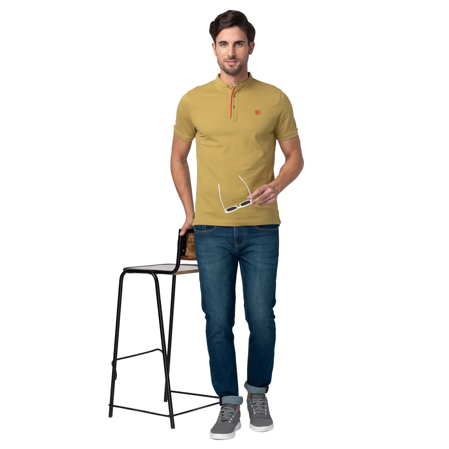 Brown Regular Fit Men's Polo T-Shirt by Being Human Clothing - Image 6