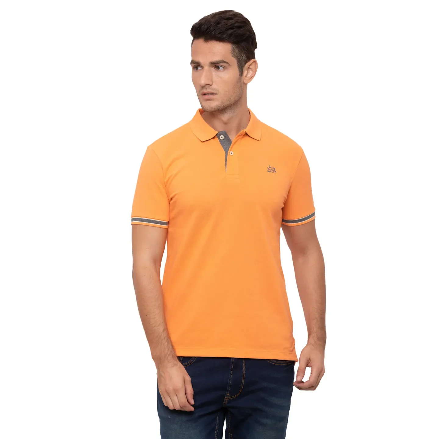 Brown Regular Fit Men's Polo T-Shirt by Being Human Clothing