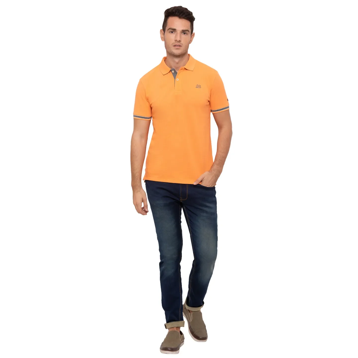 Brown Regular Fit Men's Polo T-Shirt by Being Human Clothing - Image 6