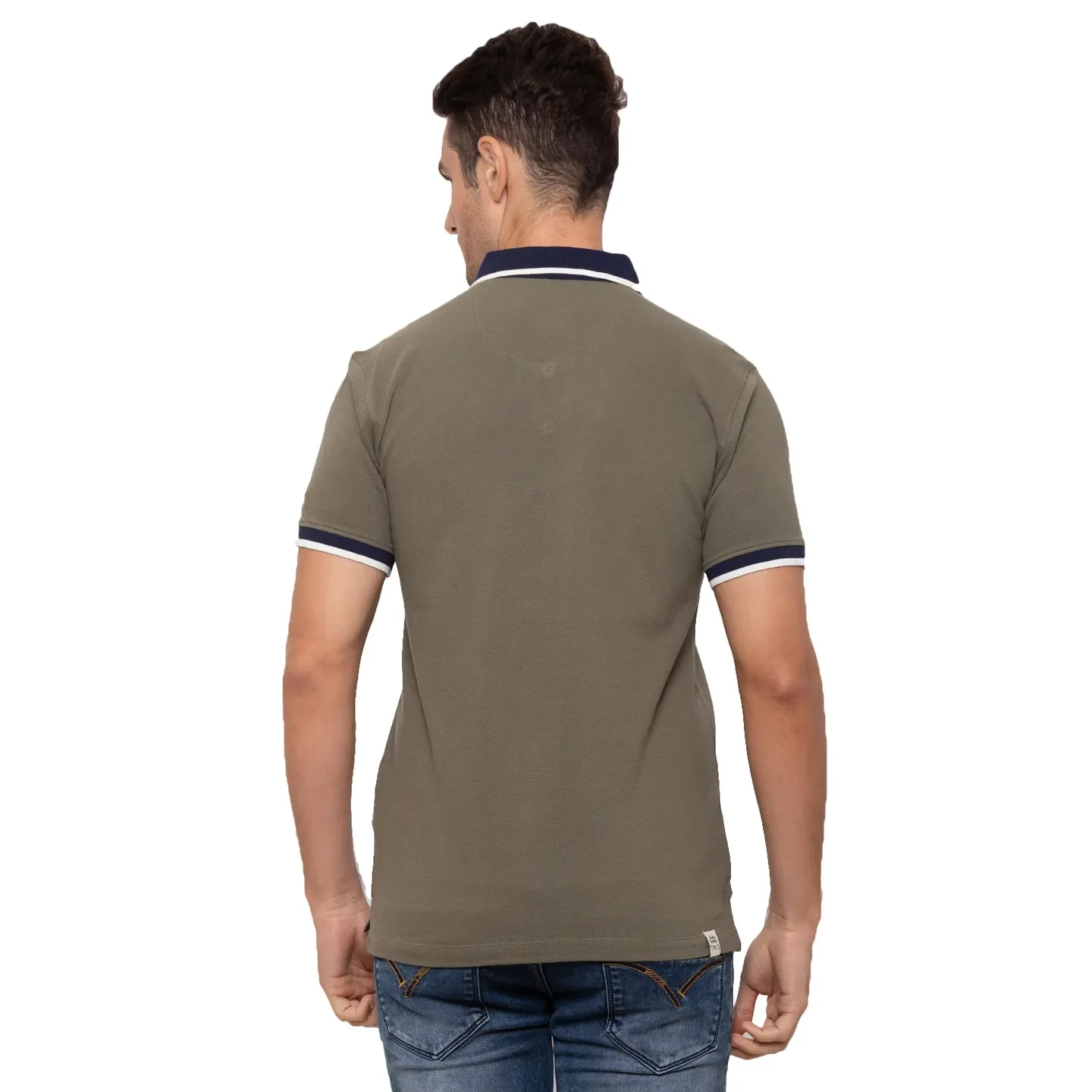 Green Regular Fit Men's Polo T-Shirt by Being Human Clothing - Image 3