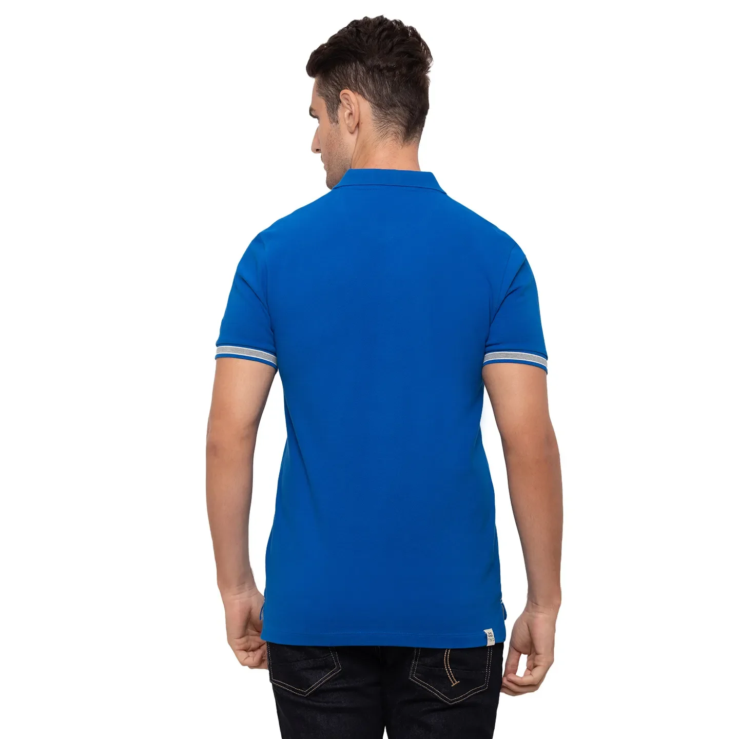 Blue Regular Fit Men's Polo T-Shirt by Being Human Clothing - Image 3
