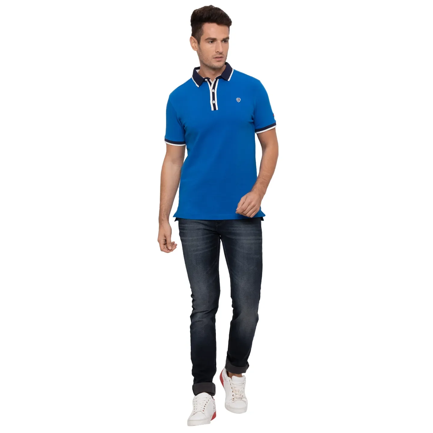Blue Regular Fit Men's Polo T-Shirt by Being Human Clothing - Image 5