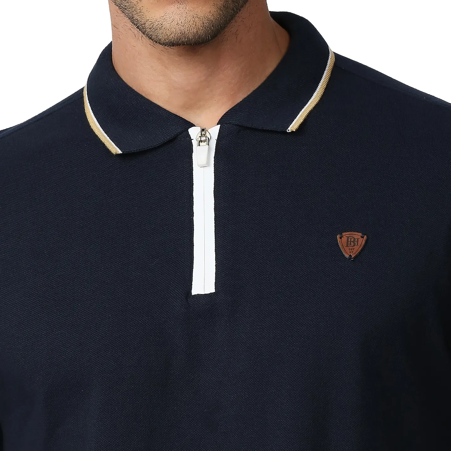 Blue Regular Fit Men's Polo T-Shirt by Being Human Clothing - Image 5