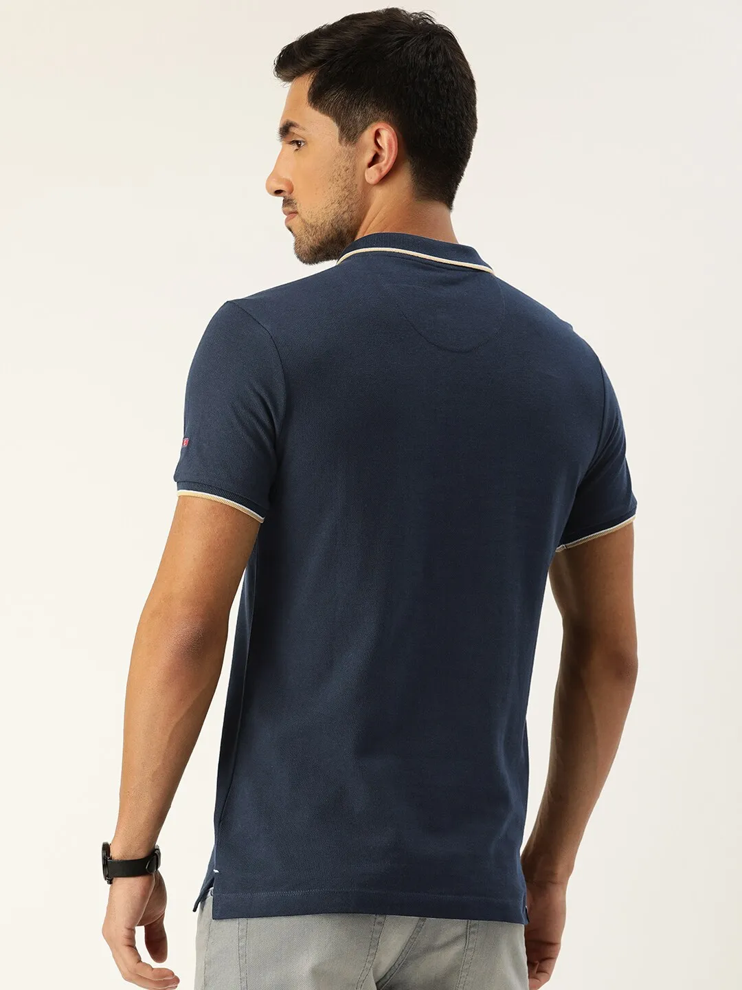 Blue Regular Fit Men's Polo T-Shirt by Being Human Clothing - Image 3