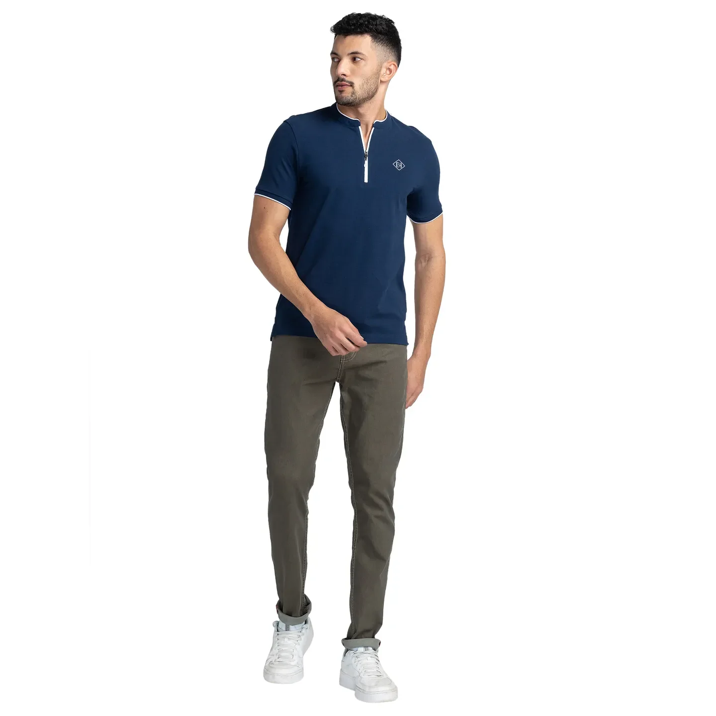 Blue Regular Fit Men's Polo T-Shirt by Being Human Clothing - Image 2