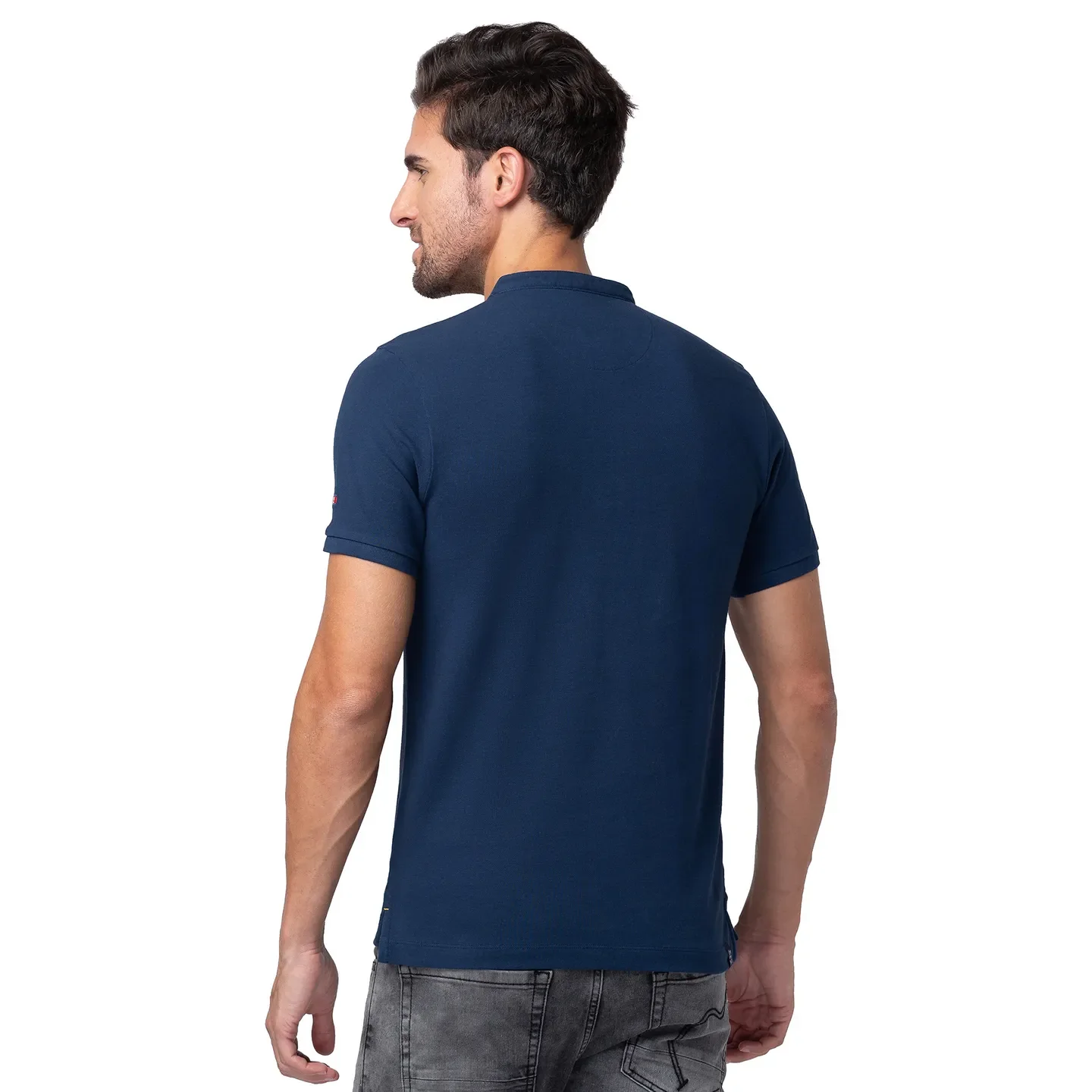 Blue Regular Fit Men's Polo T-Shirt by Being Human Clothing - Image 3