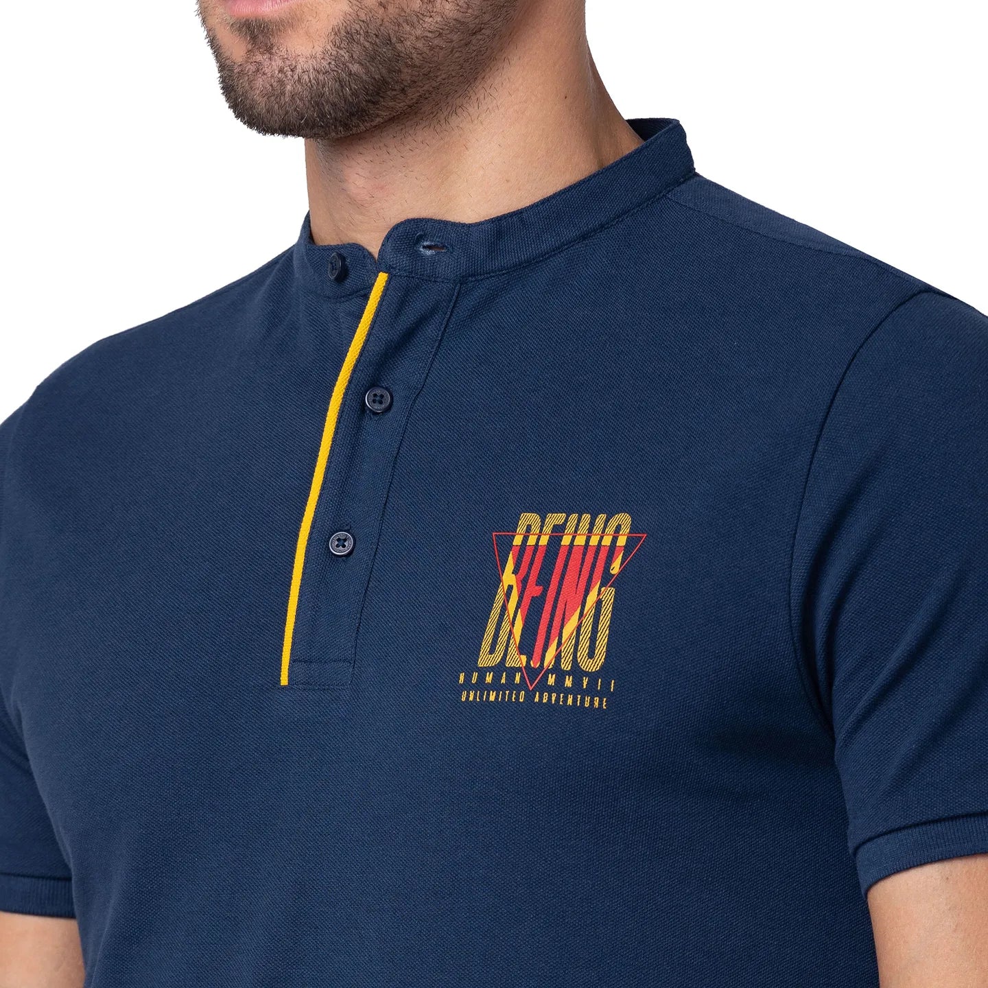 Blue Regular Fit Men's Polo T-Shirt by Being Human Clothing - Image 5