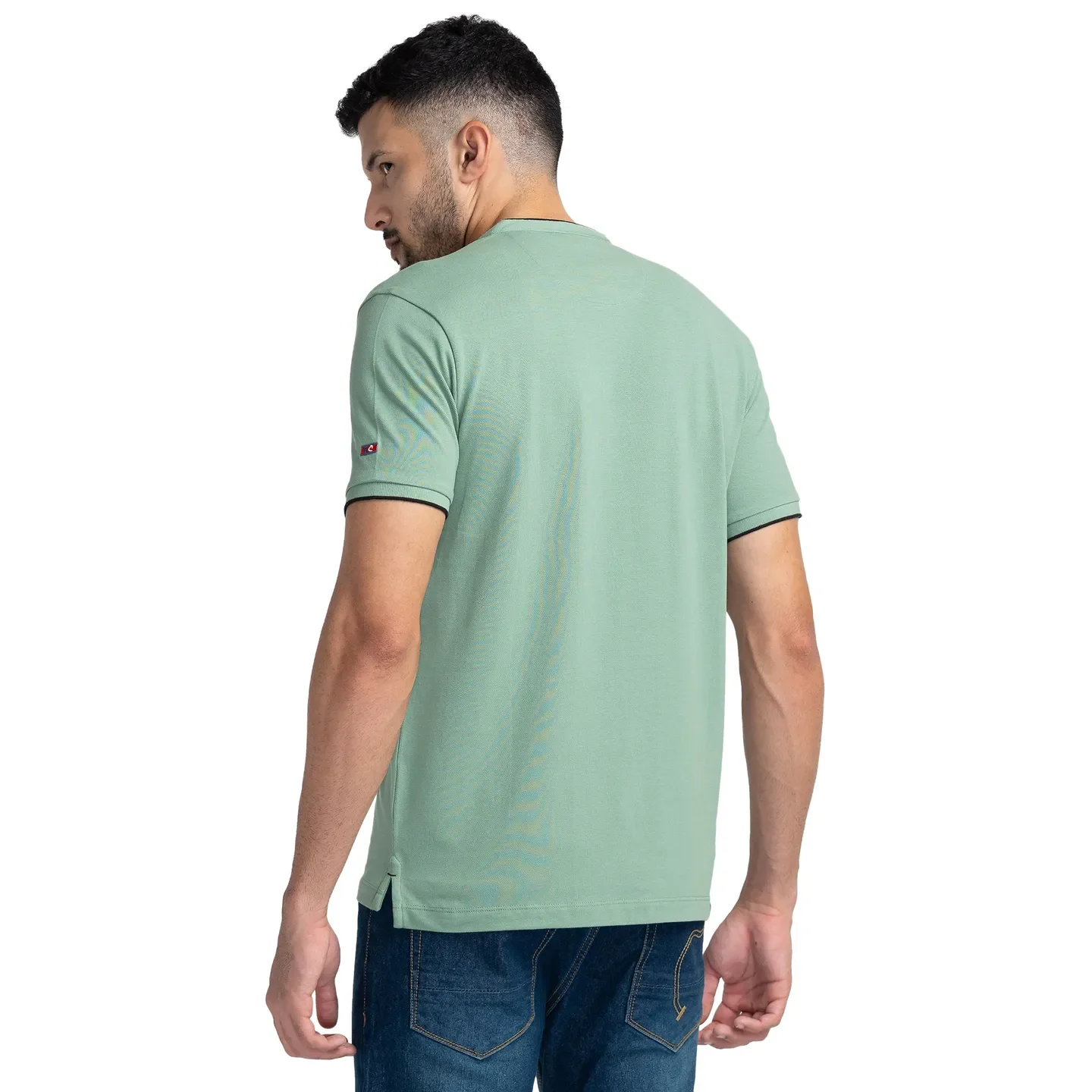 Green Regular Fit Men's Polo T-Shirt by Being Human Clothing - Image 3