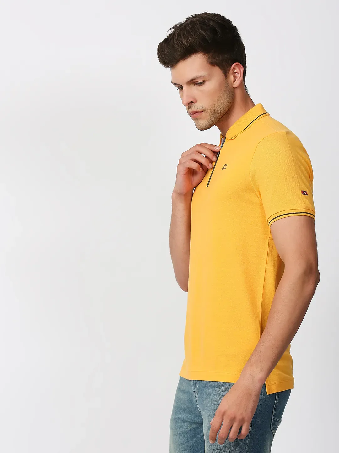 Orange Regular Fit Men's Polo T-Shirt by Being Human Clothing - Image 2