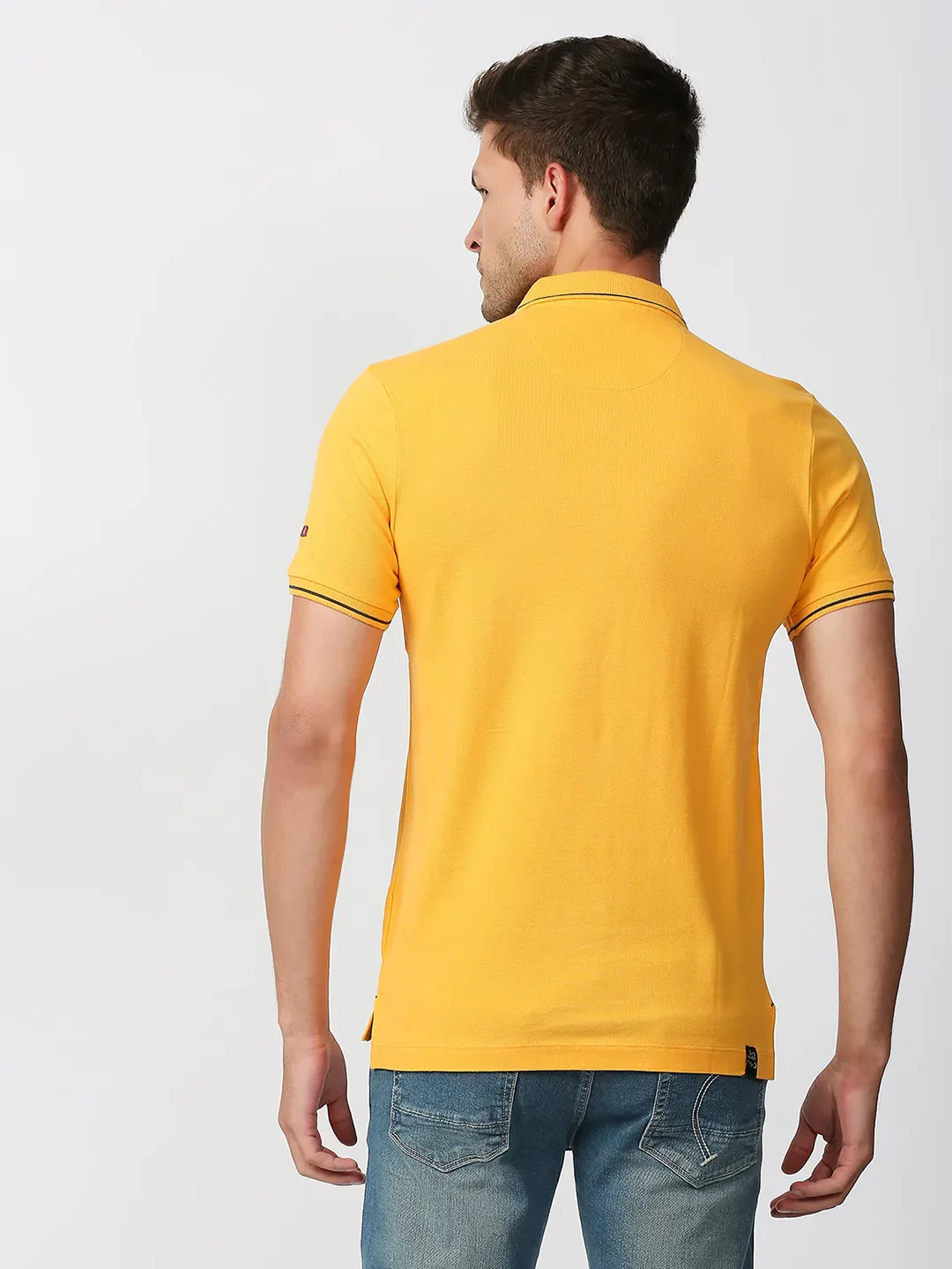 Orange Regular Fit Men's Polo T-Shirt by Being Human Clothing - Image 4