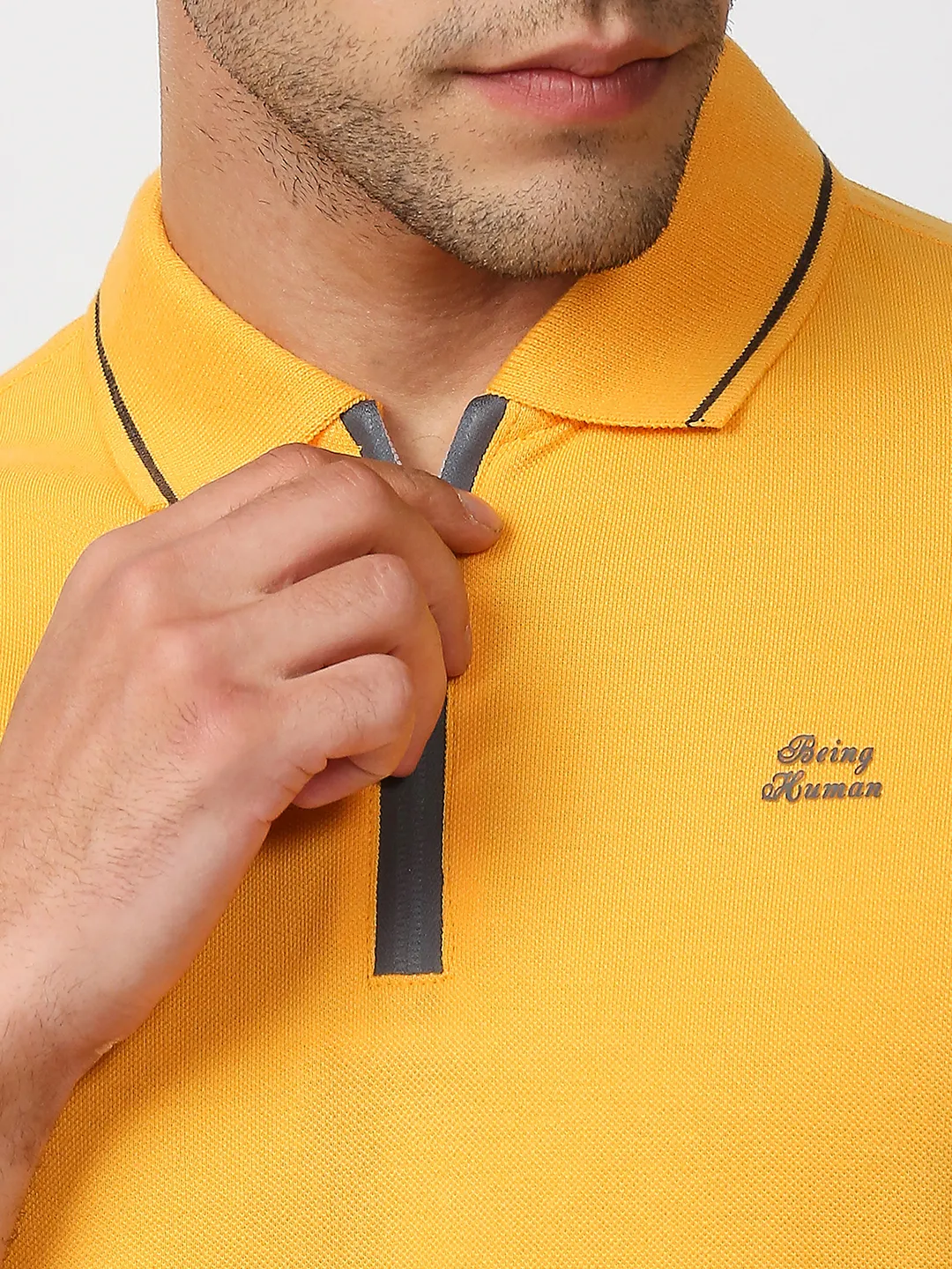 Orange Regular Fit Men's Polo T-Shirt by Being Human Clothing - Image 5