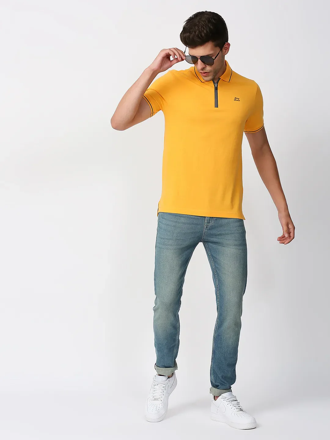 Orange Regular Fit Men's Polo T-Shirt by Being Human Clothing - Image 6