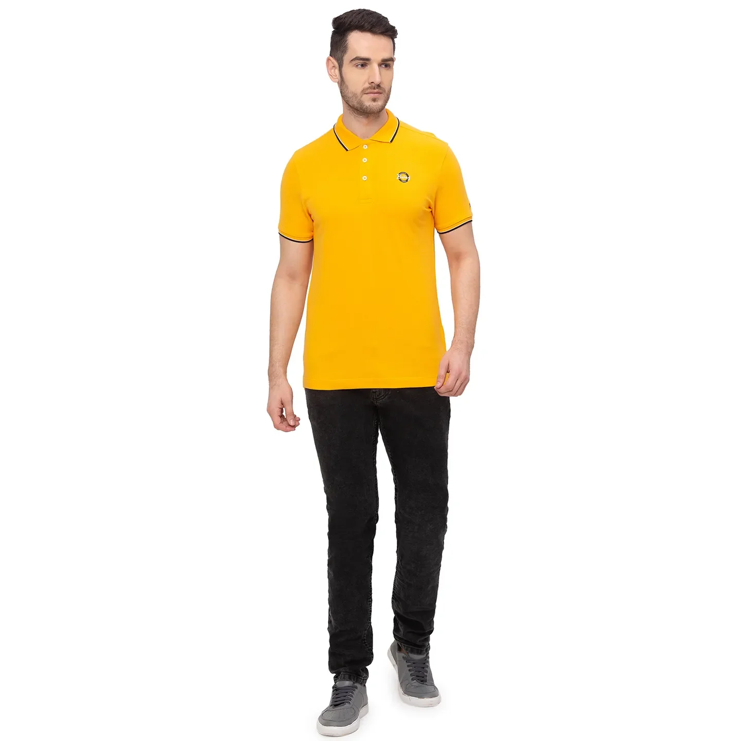 Orange Regular Fit Men's Polo T-Shirt by Being Human Clothing - Image 5
