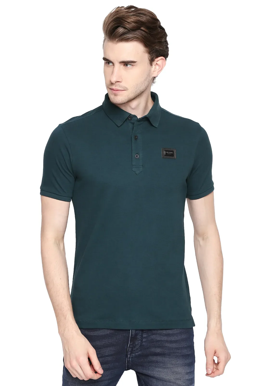 Brown Regular Fit Men's Polo T-Shirt by Being Human Clothing