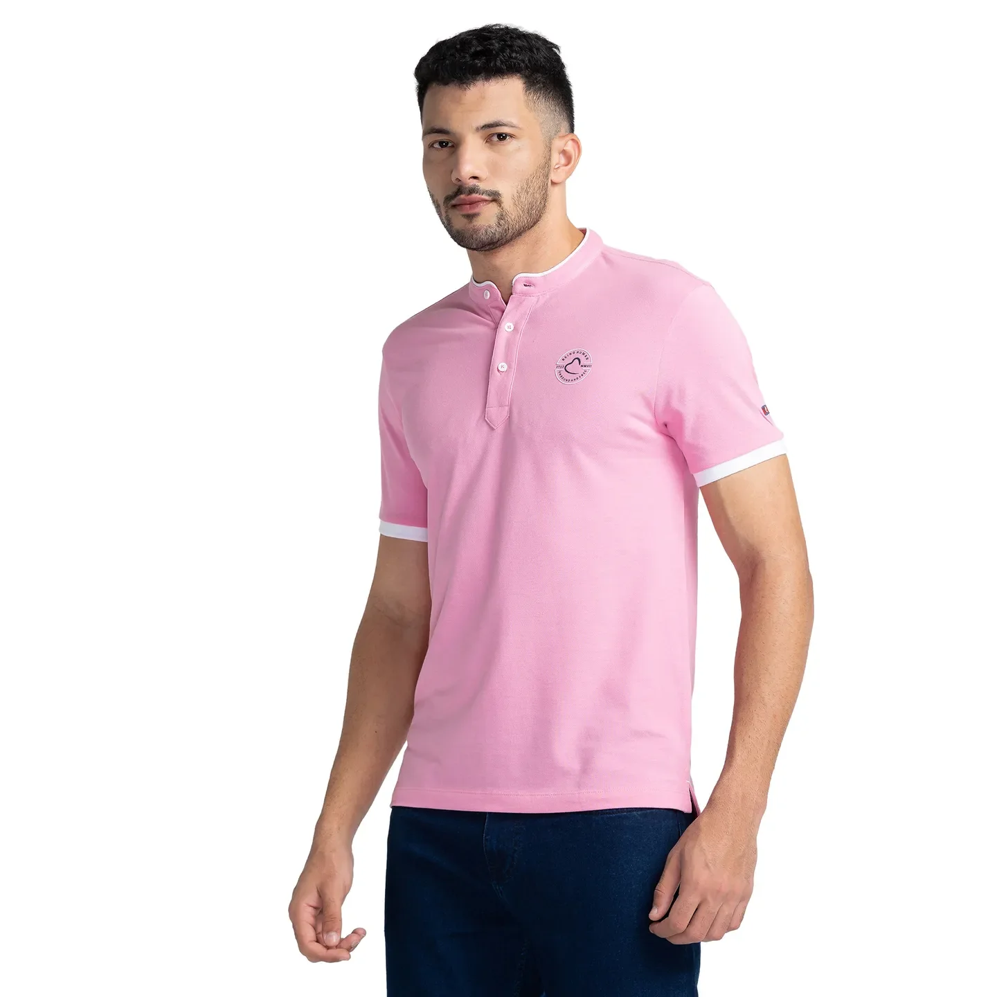 Pink Regular Fit Men's Polo T-Shirt by Being Human Clothing