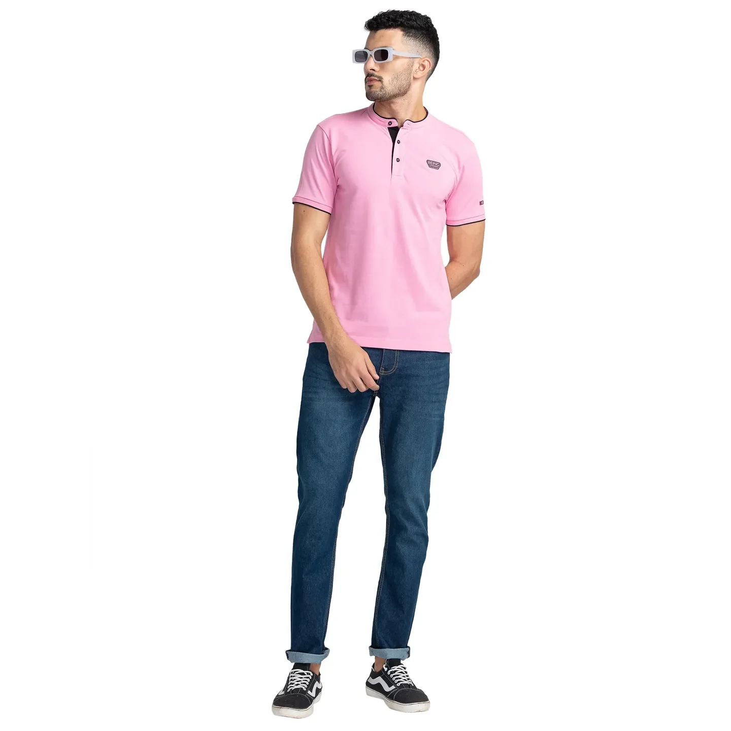 Pink Regular Fit Men's Polo T-Shirt by Being Human Clothing - Image 6