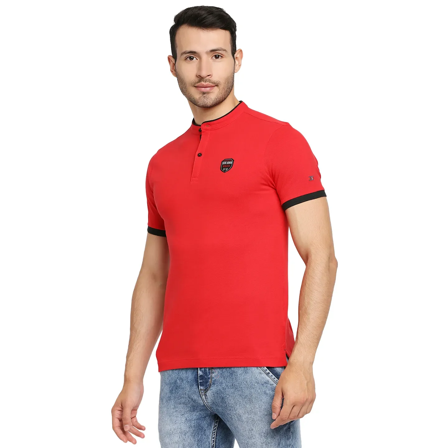 Red Regular Fit Men's Polo T-Shirt by Being Human Clothing - Image 2