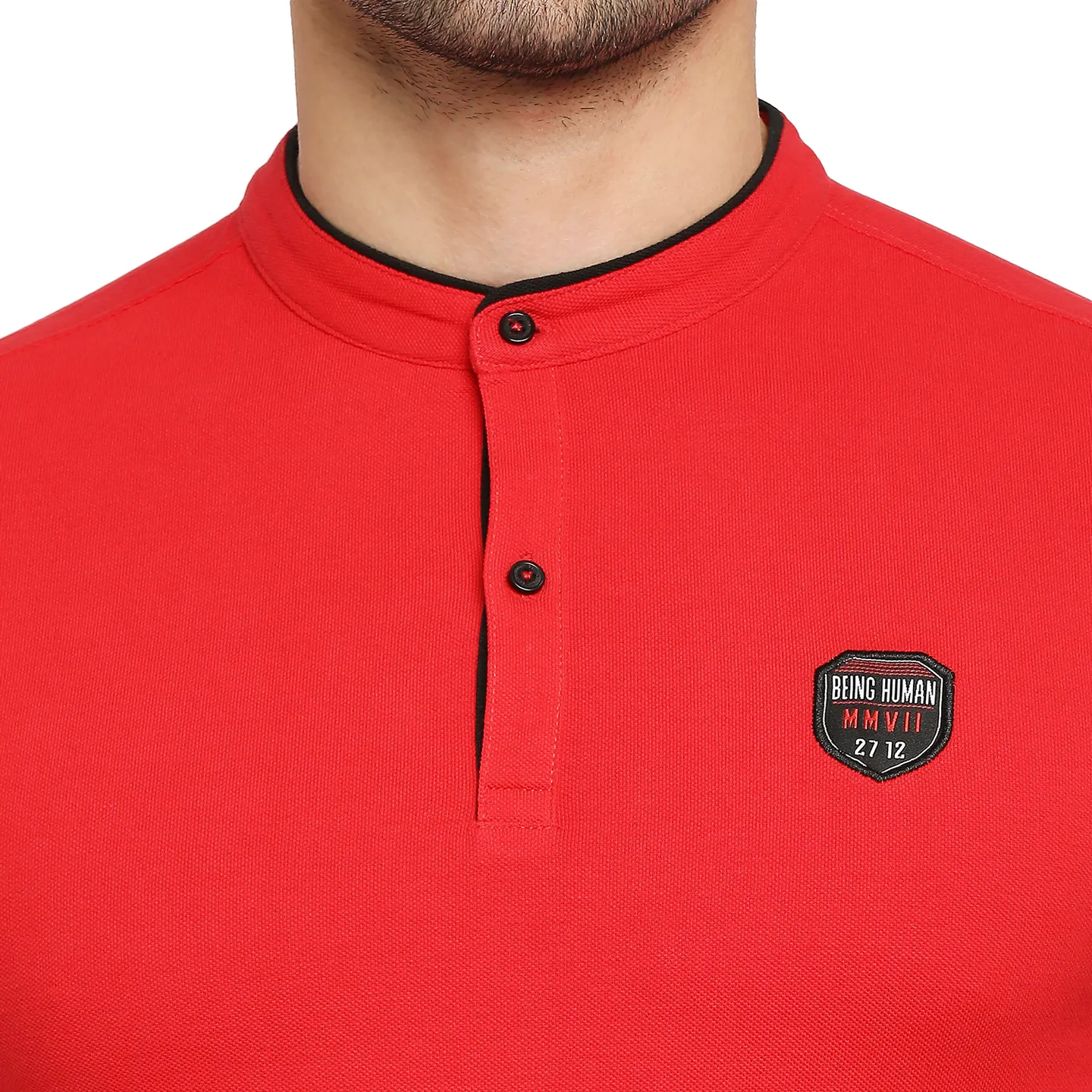 Red Regular Fit Men's Polo T-Shirt by Being Human Clothing - Image 5