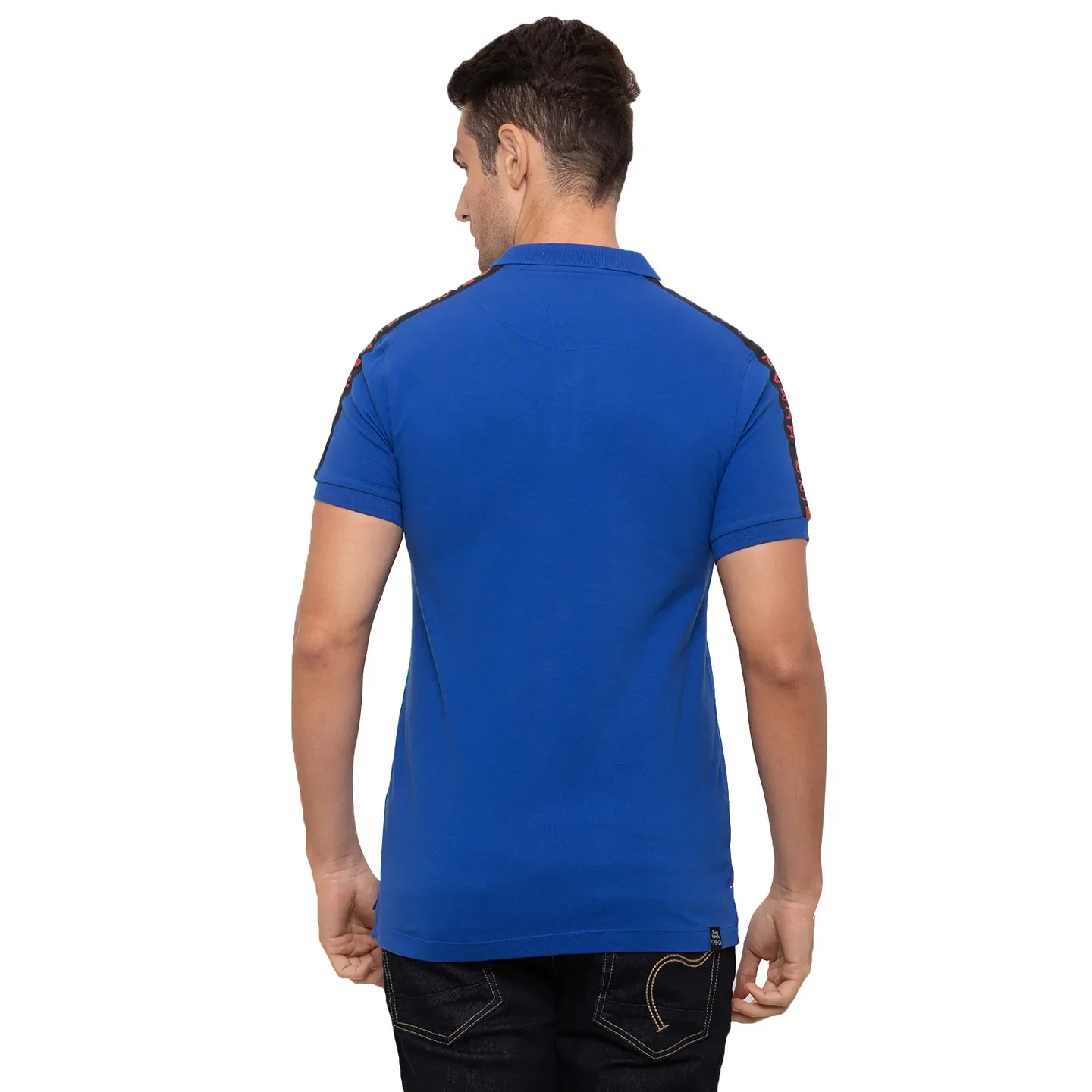 Blue Regular Fit Men's Polo T-Shirt by Being Human Clothing - Image 3