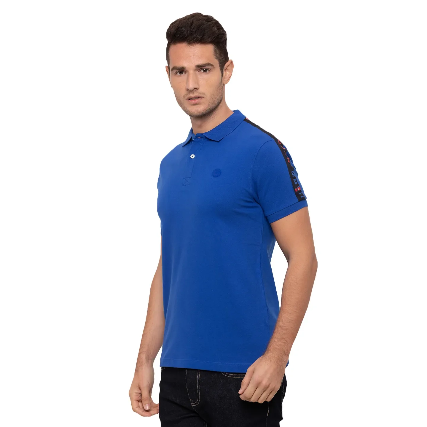 Blue Regular Fit Men's Polo T-Shirt by Being Human Clothing - Image 4